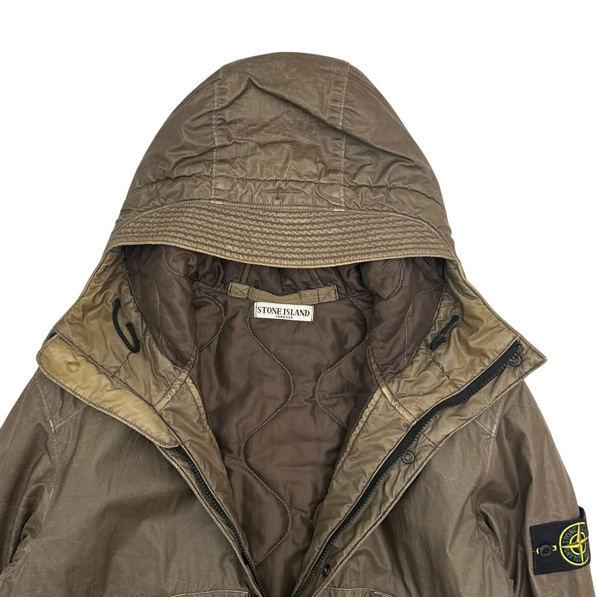 Rare AW 2001Stone Island Mussola Gommata Jacket Brown (Fits S/M)