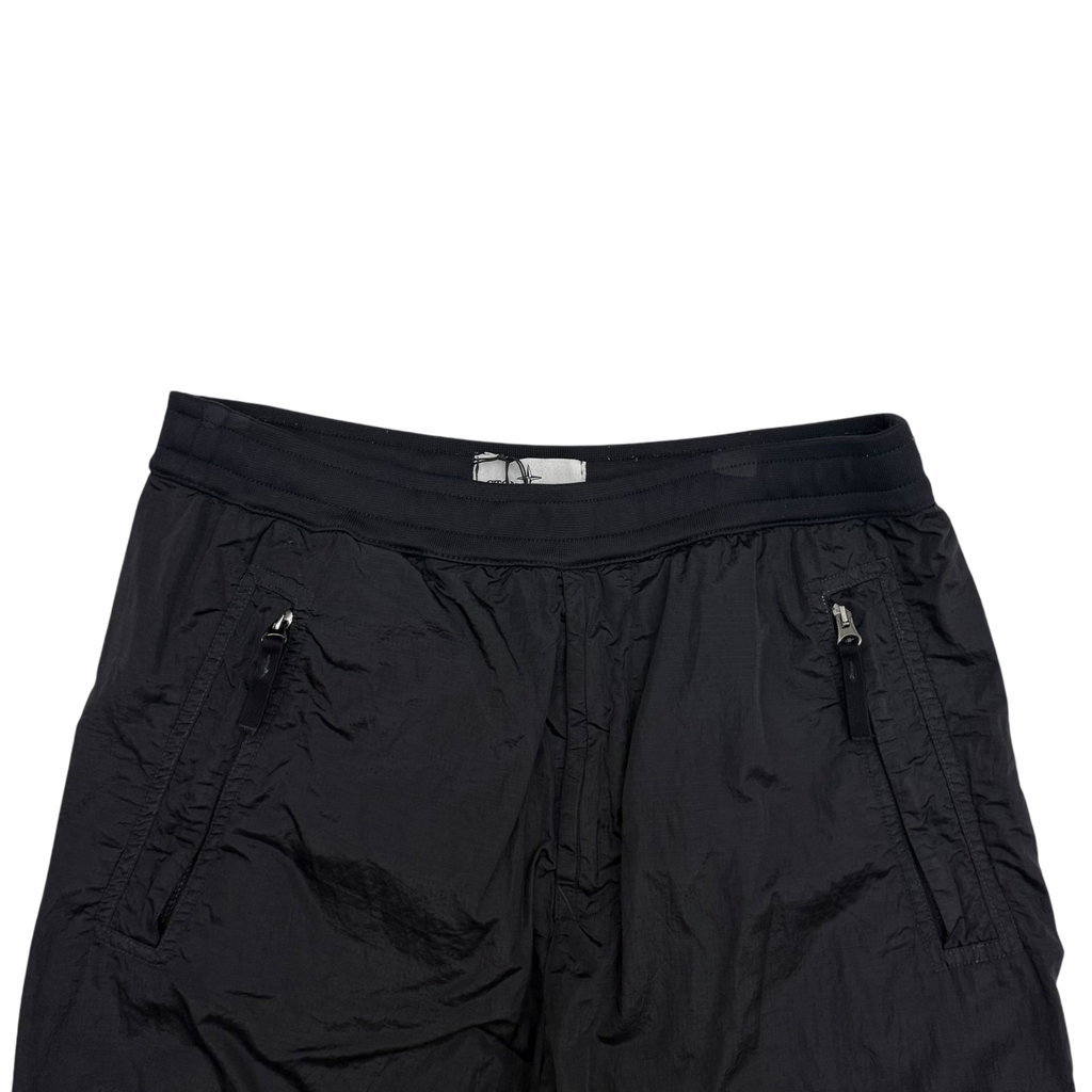 Stone Island Logo Patch Nylon Metal Pants Black (Size S)