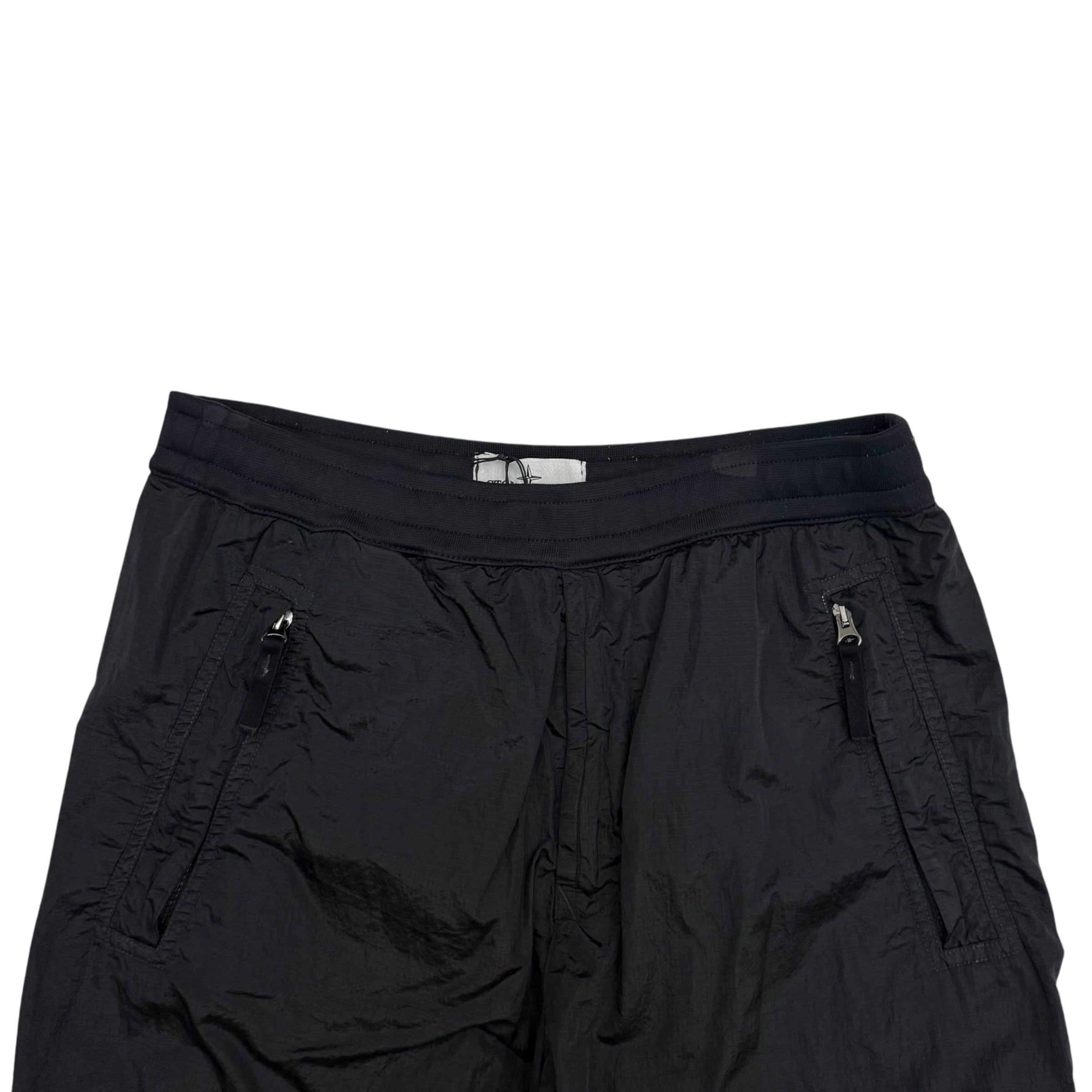 Stone Island Logo Patch Nylon Metal Pants Black (Size S)