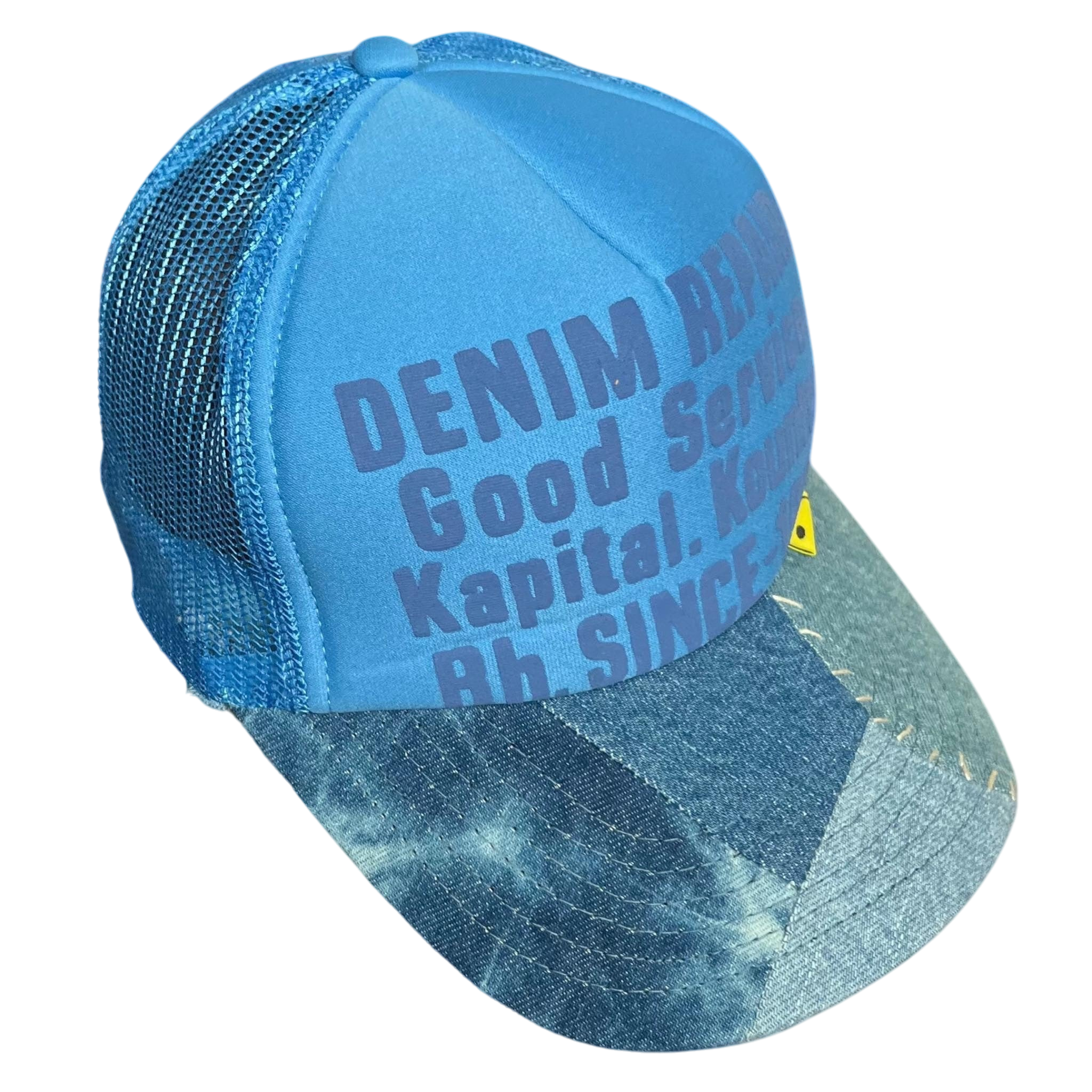 Kapital ‘Denim Repair Service’ Denim Reconstruction Trucker Cap Blue/Blue