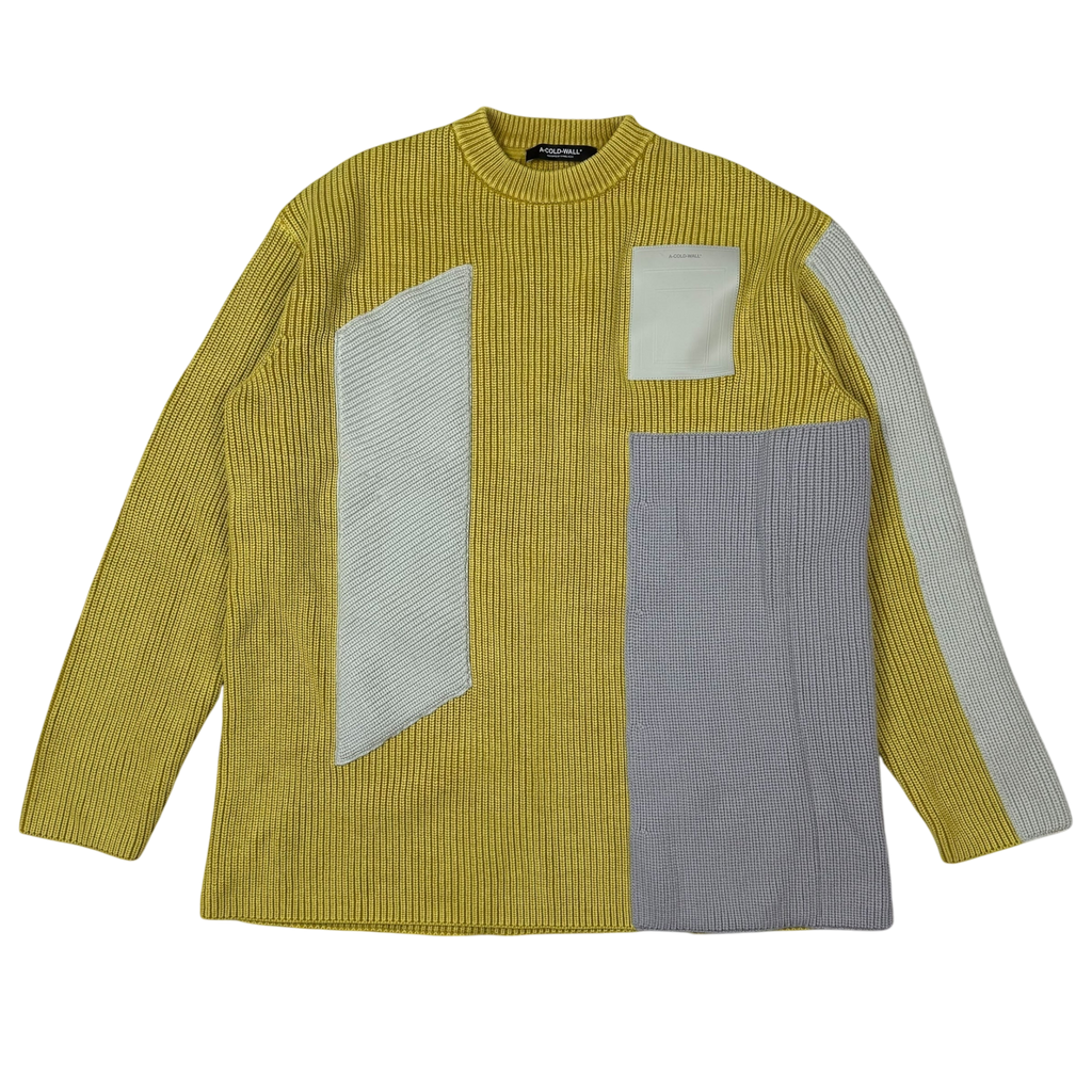A-Cold-Wall* FW21 Runway Frame Knit Sweatshirt Sulphur Yellow (Size S)