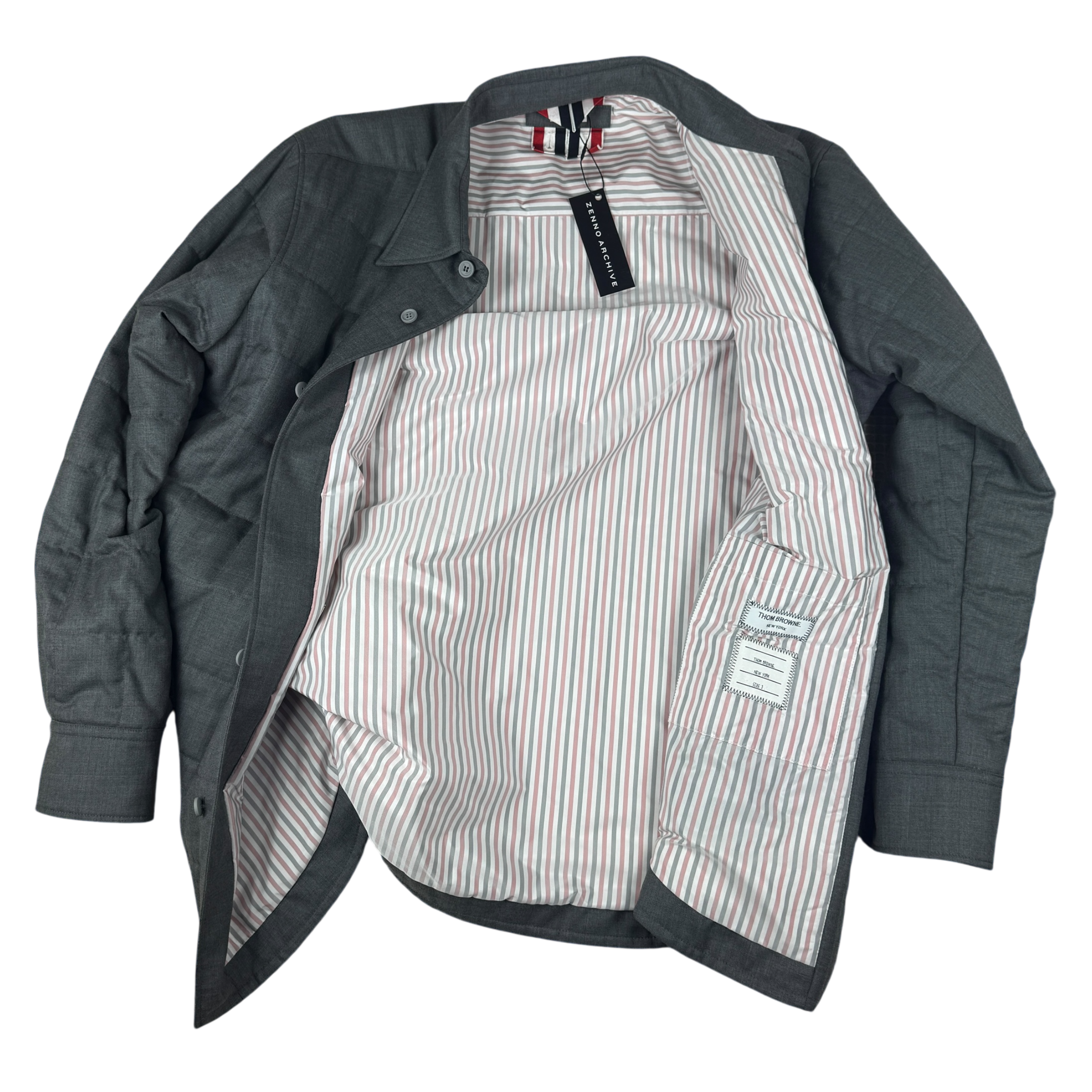 Thom Browne Wool Padded Down Jacket Grey (Size 3/L)