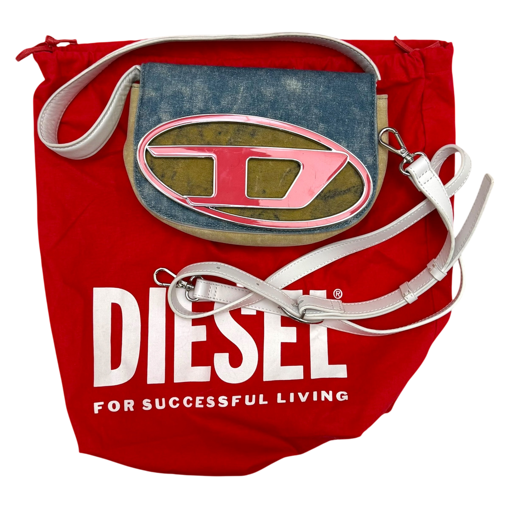 Diesel 1DR Womens Shoulder Bag Blue Denim