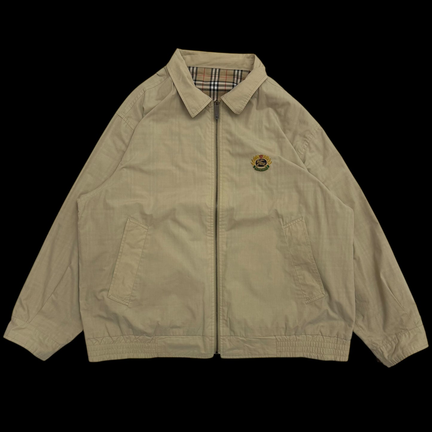 Burberry 90s Nova Check Reversible Harrington Jacket Beige (Fits XL)