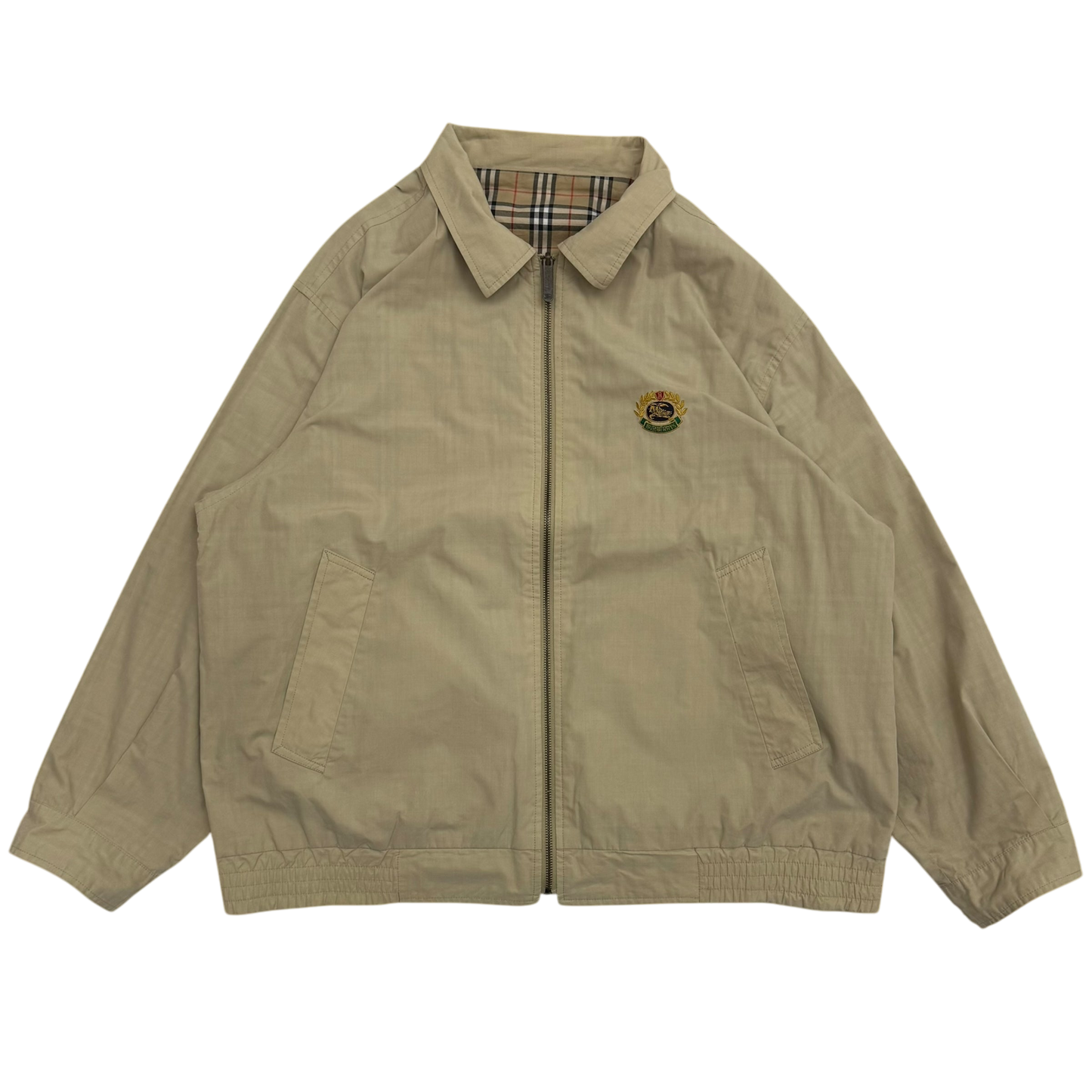 Burberry 90s Nova Check Reversible Harrington Jacket Beige (Fits XL)