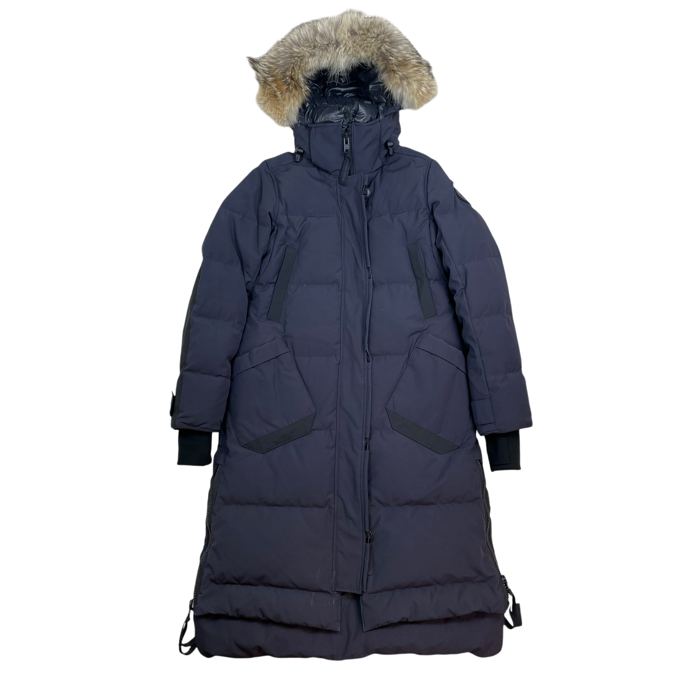 Canada Goose Aldridge Fur Trim Down Coat Navy (Size M Womens)