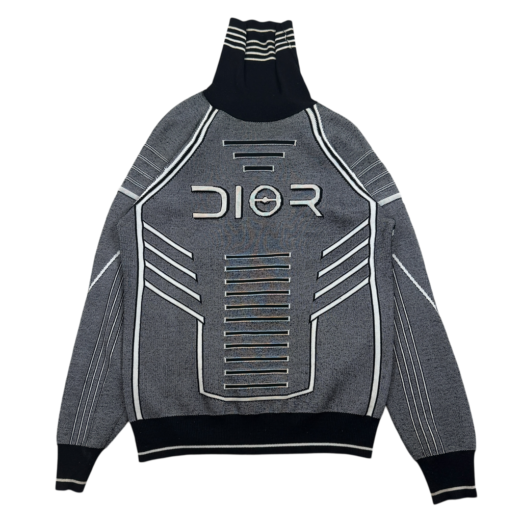 Dior Homme x Hajime Sorayama Technical Wool Turtleneck Sweatshirt Black/Grey (Size XL)