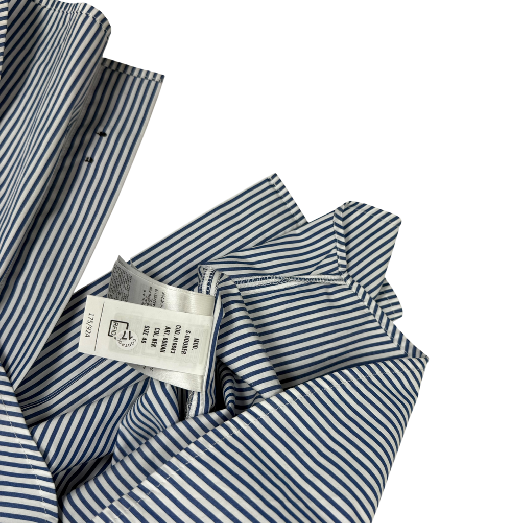 Diesel D Logo embroidered LS Striped Shirt Blue/White (Fits M-L)