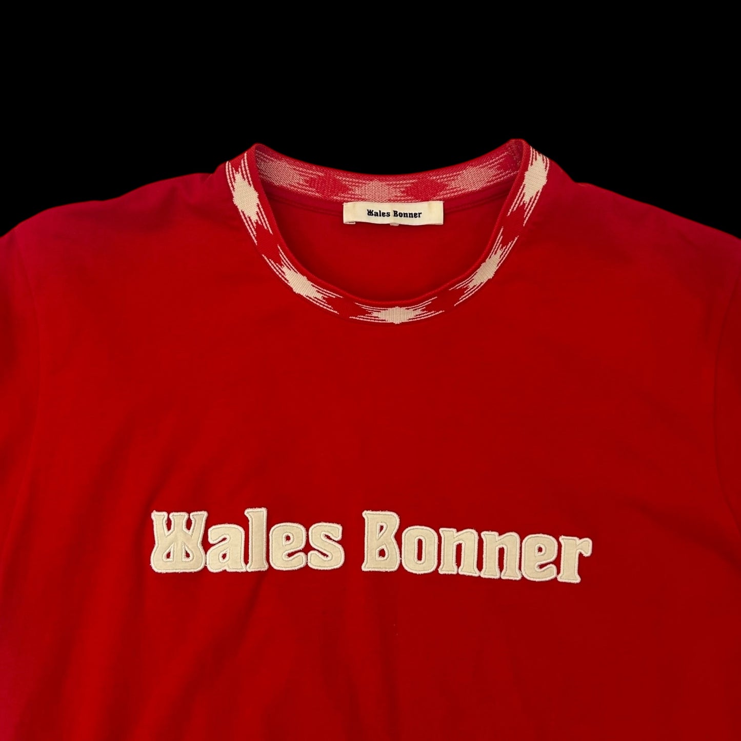 Wales Bonner Original Embroidered Logo T-shirt Red (Size M)