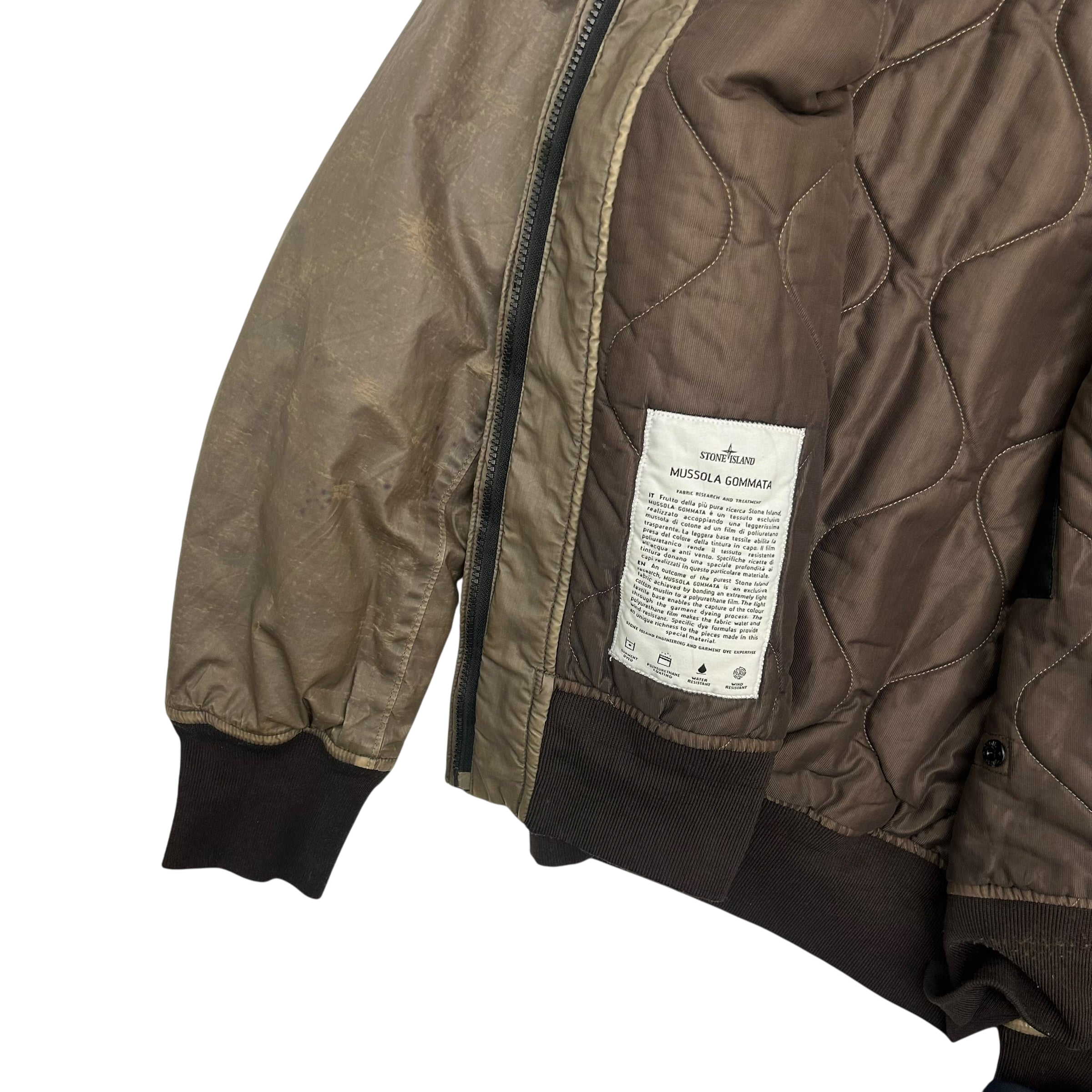 Rare AW 2001Stone Island Mussola Gommata Jacket Brown (Fits S/M)
