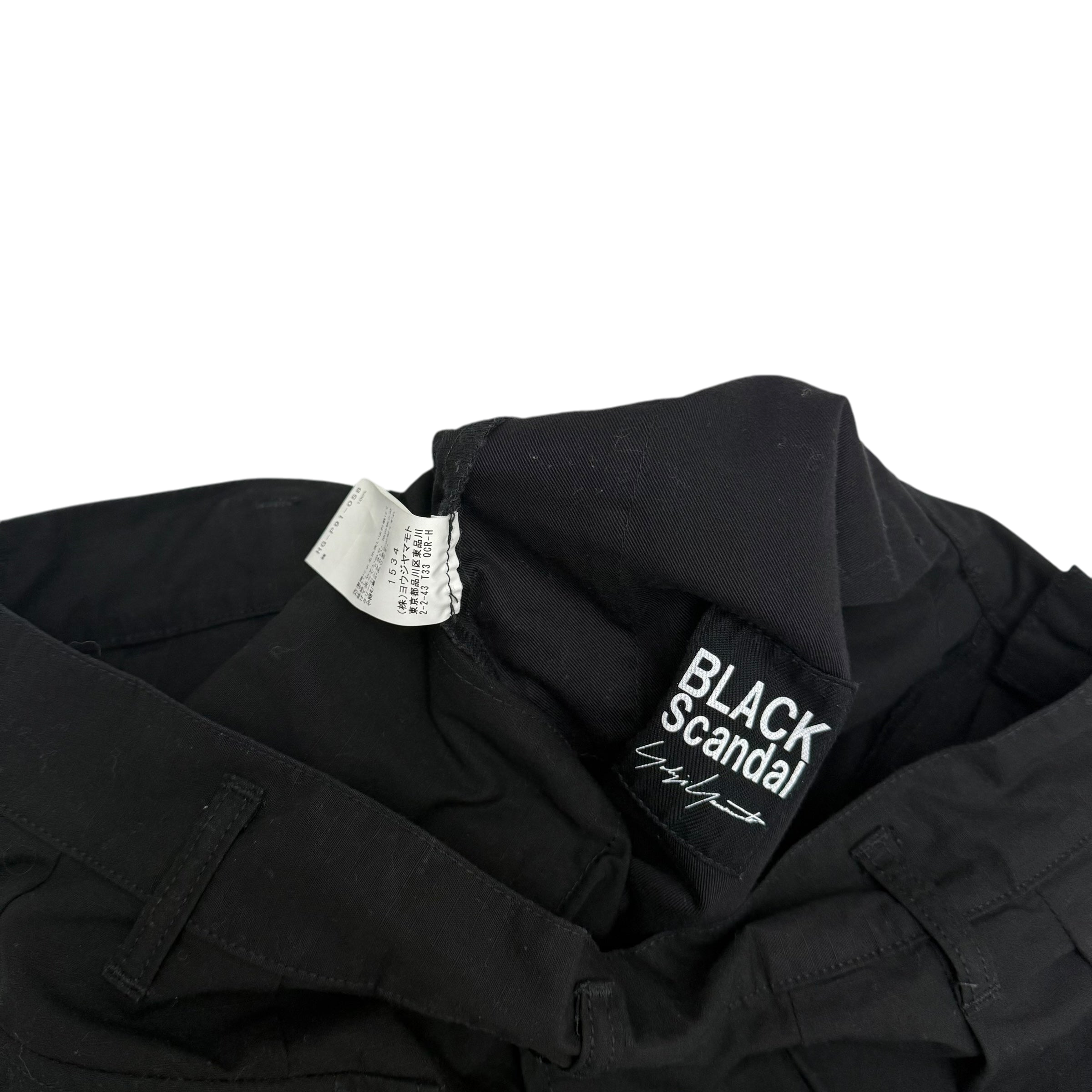 Yohji Yamamoto BLACK Scandal Pleated Wide-Leg Pants Black (Size L)