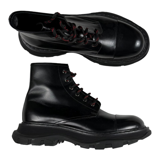 Alexander McQueen Oversized Sole Combat Leather Boots Black (fits US8.5-9)
