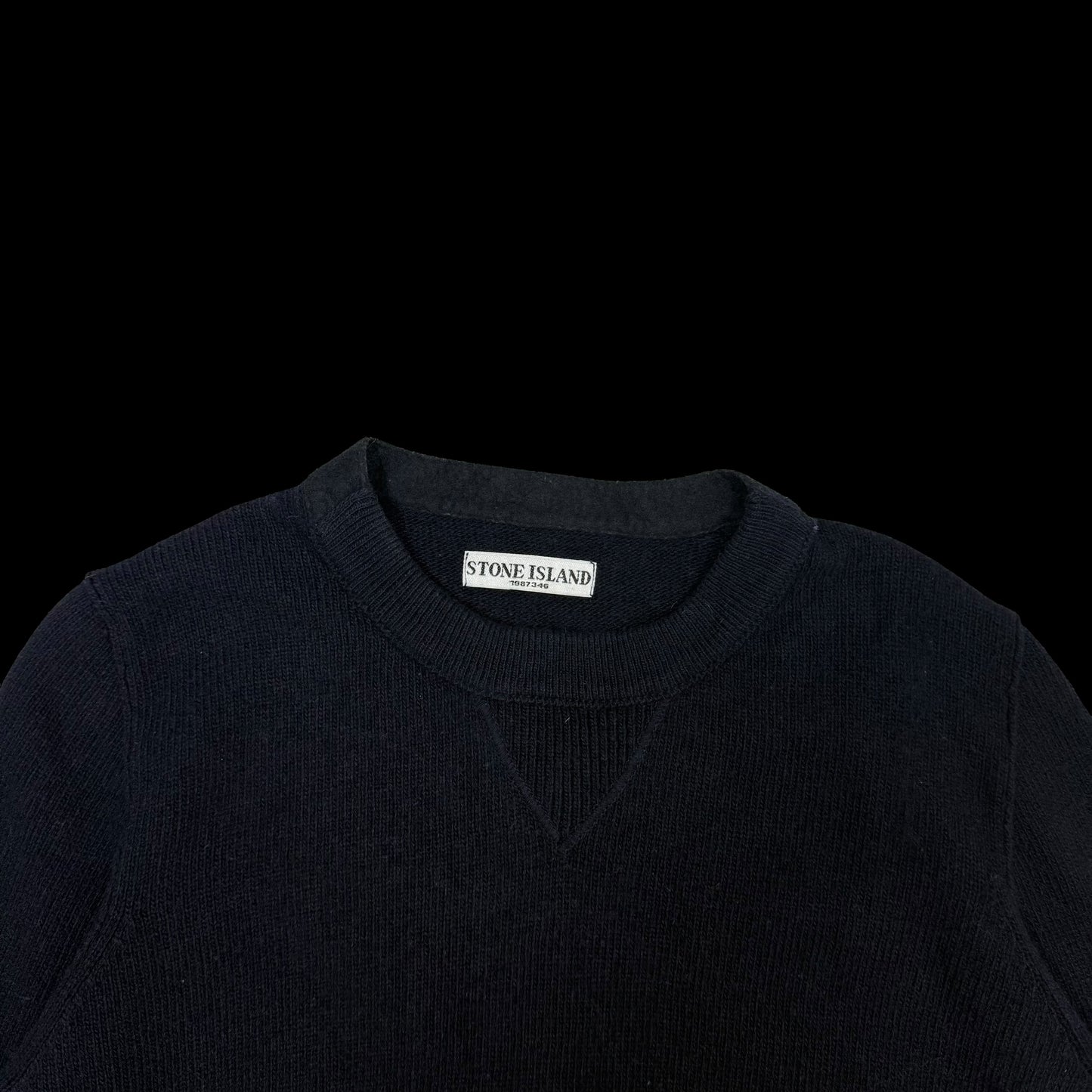 Stone Island AW10 Wool Blend Knit Sweatshirt Dark Navy (Size M)