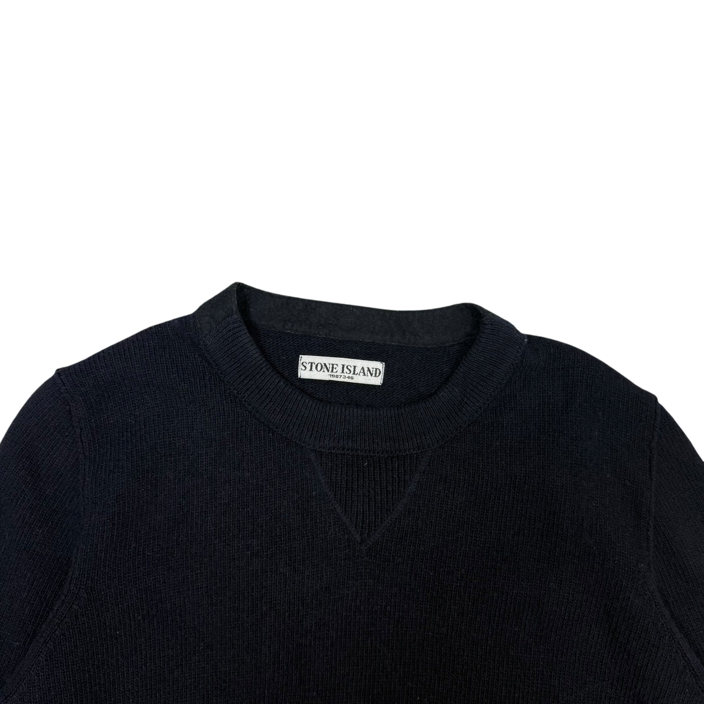 Stone Island AW10 Wool Blend Knit Sweatshirt Dark Navy (Size M)