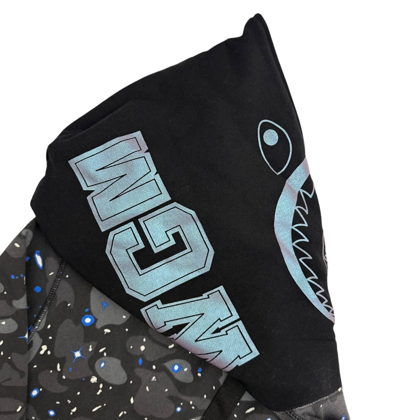 BAPE (A Bathing Ape) Space Camo Shark Hoodie Black/Grey (Fits XL)