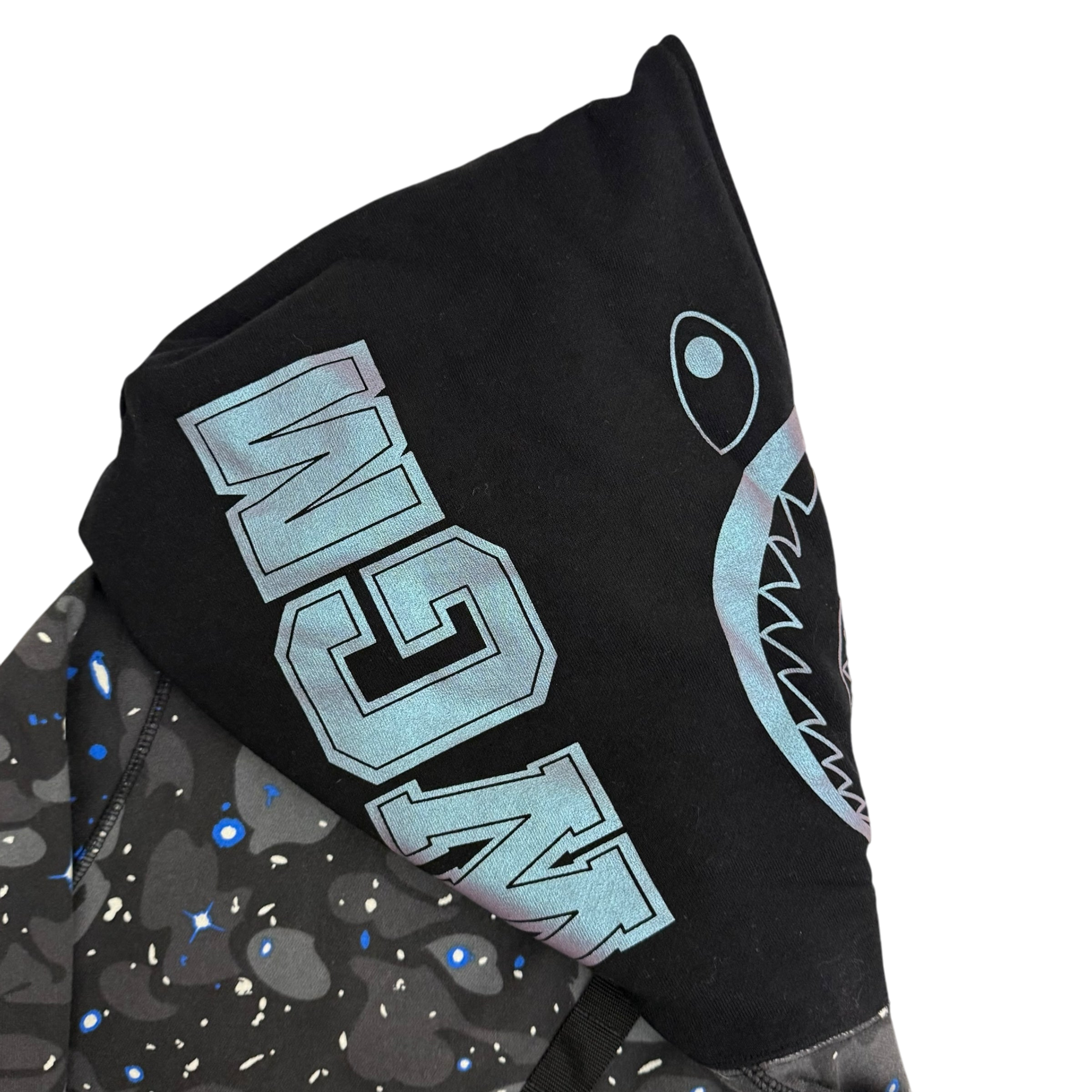 BAPE (A Bathing Ape) Space Camo Shark Hoodie Black/Grey (Fits XL)