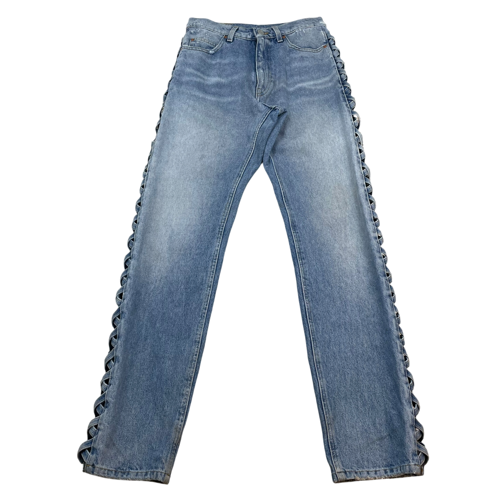 Martine Rose Lace-Up Denim Jeans Blue (Size S)