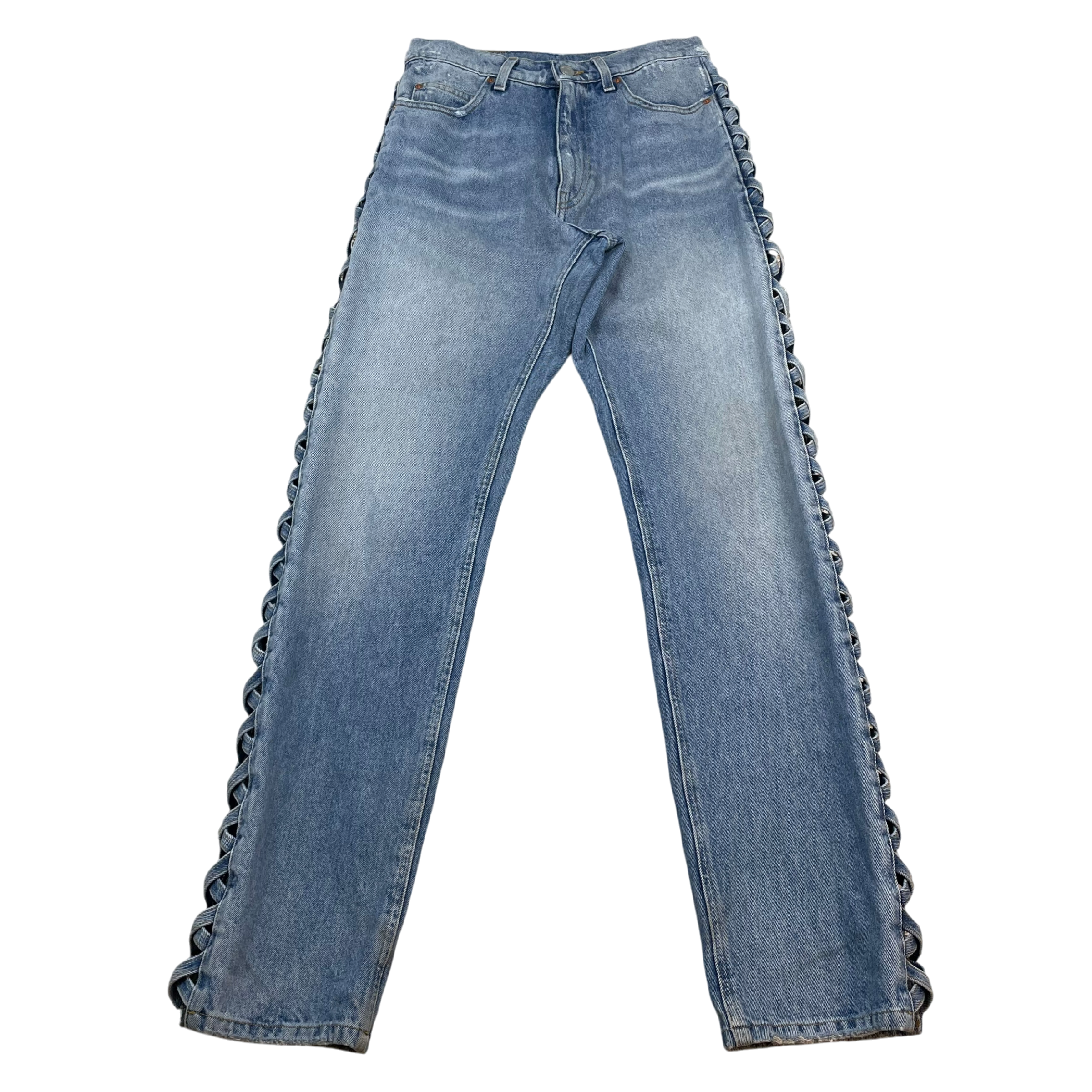 Martine Rose Lace-Up Denim Jeans Blue (Size S)