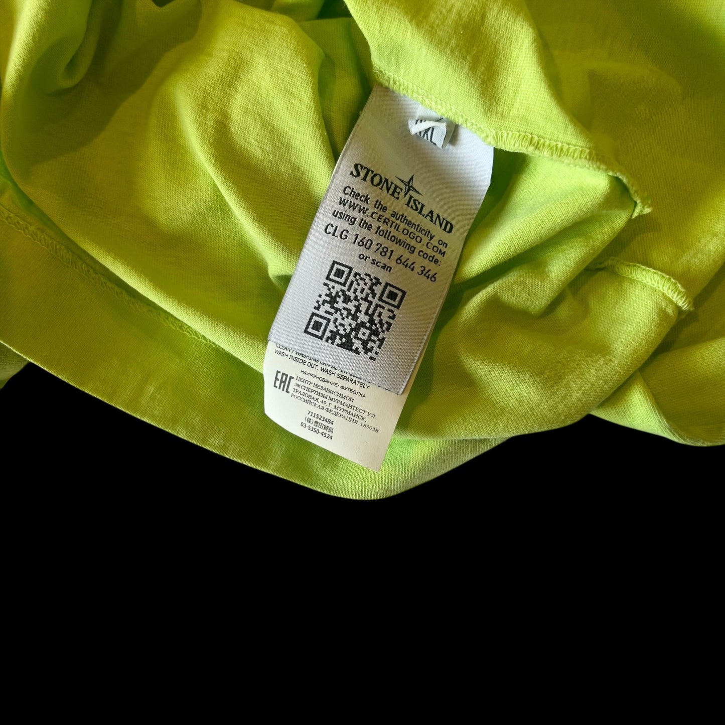 Stone Island Long Sleeve T Shirt Acid Green (Fits XL)