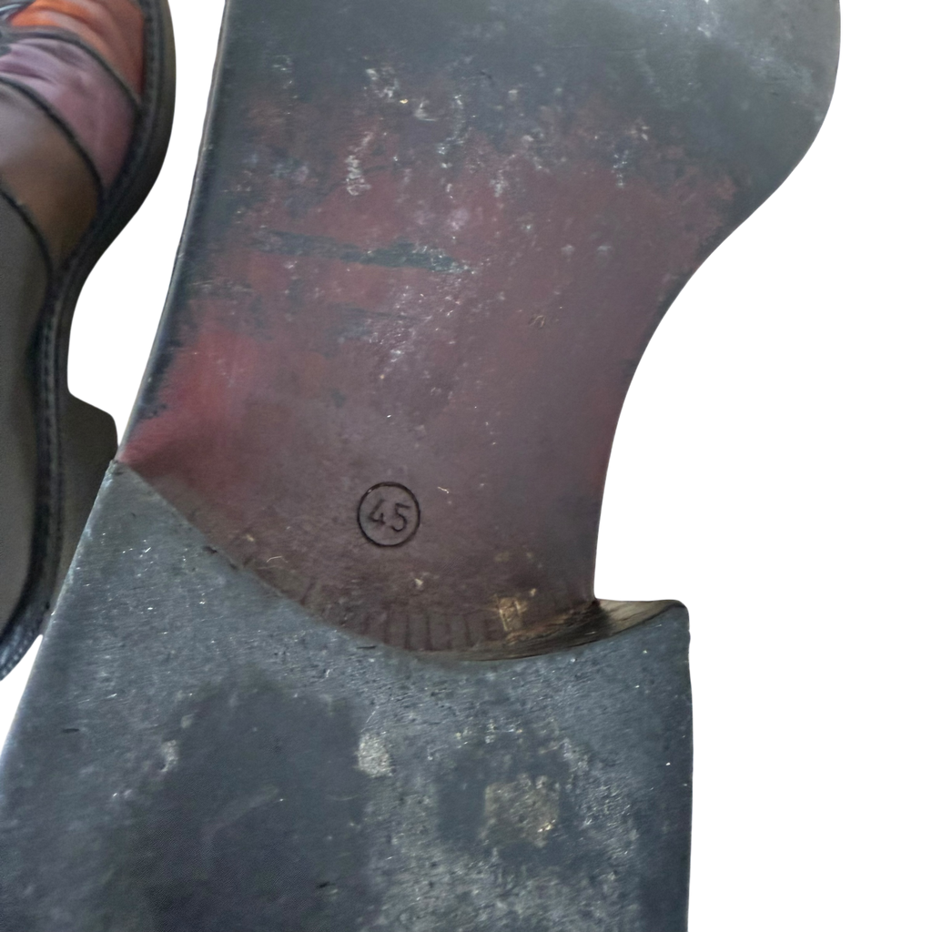 1970s Leather Patterned Loafers Black/Multi (EU45/US11-12)