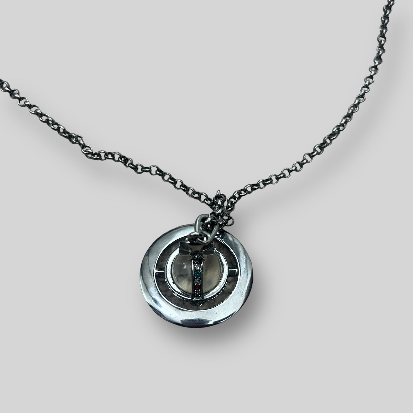 Vivienne Westwood Orb Giant 3D Necklace Gun Metal Silver