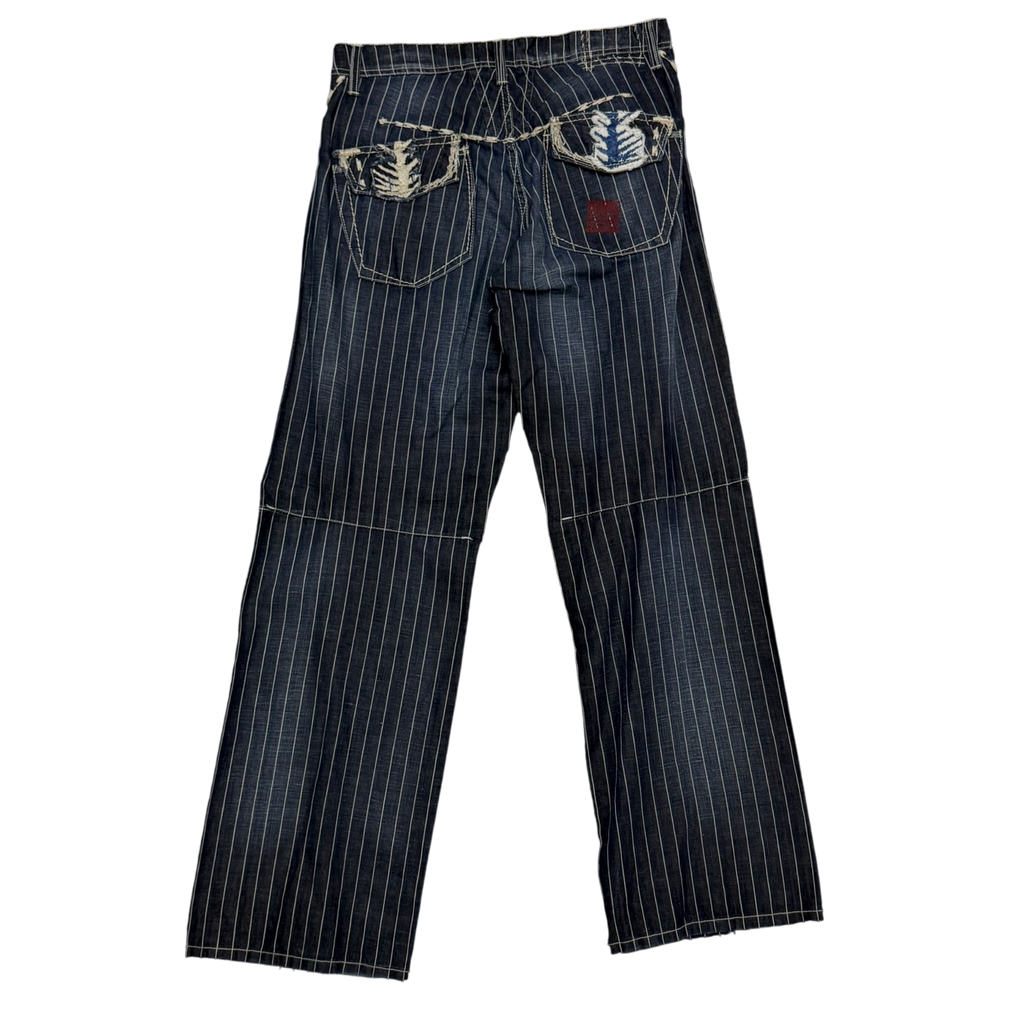 Marithé François Girbaud 2000s Pinstripe Jeans (Fits 32”)