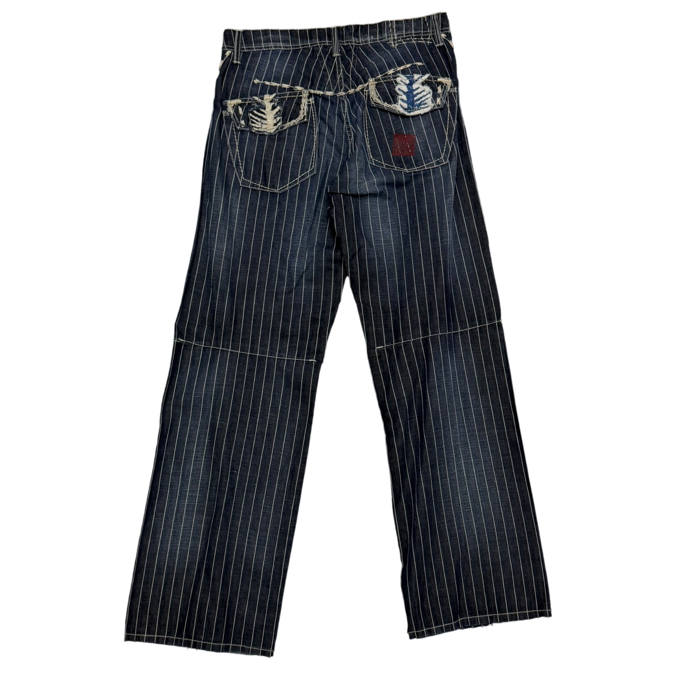 Marithé François Girbaud 2000s Pinstripe Jeans (Fits 32”)