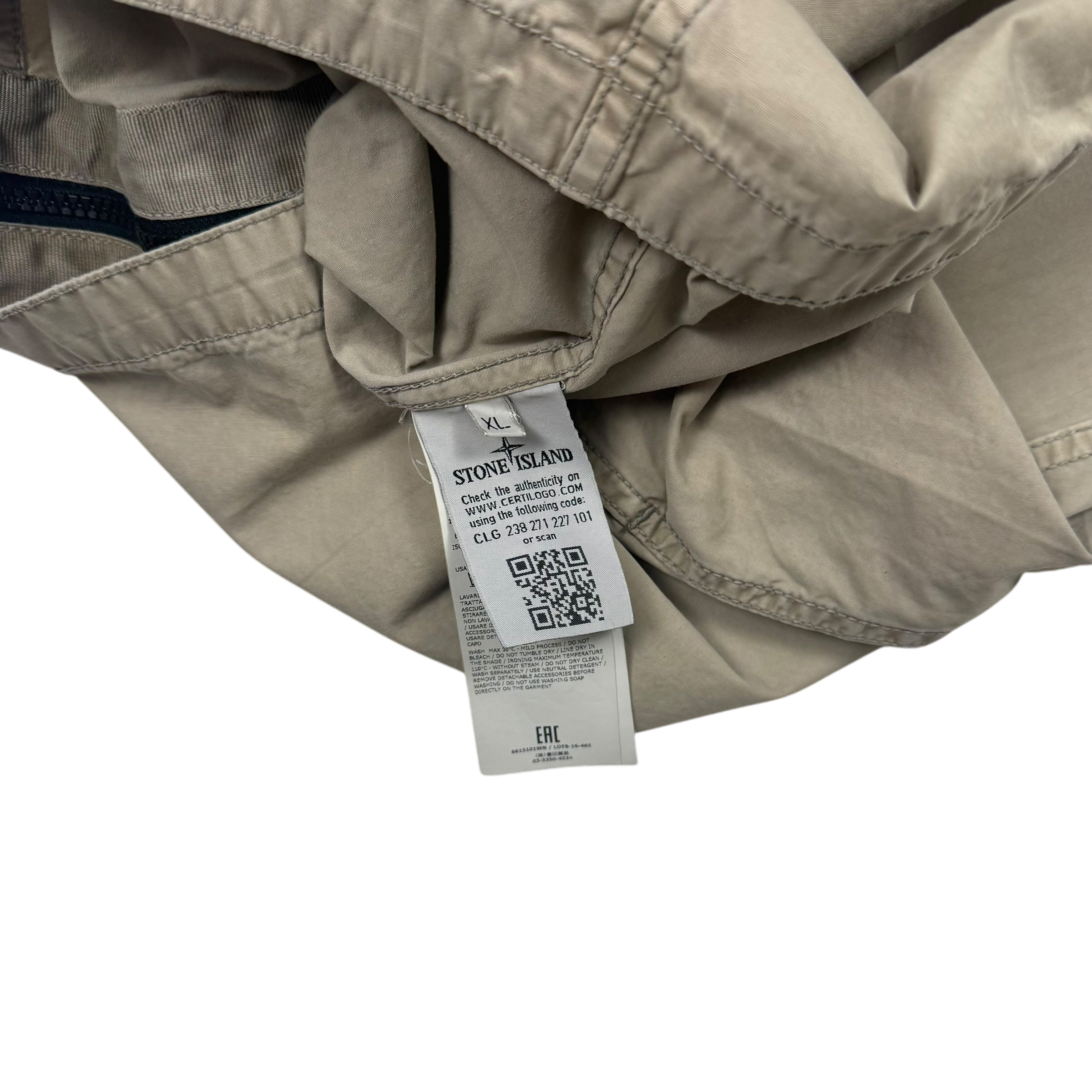 Stone Island Zip Up Overshirt Beige (Size XL)