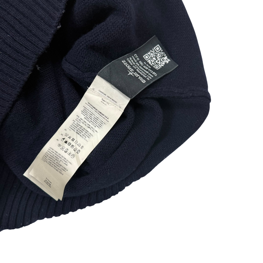 Stone Island Wool Blend Knit Sweatshirt Dark Navy (Size L)