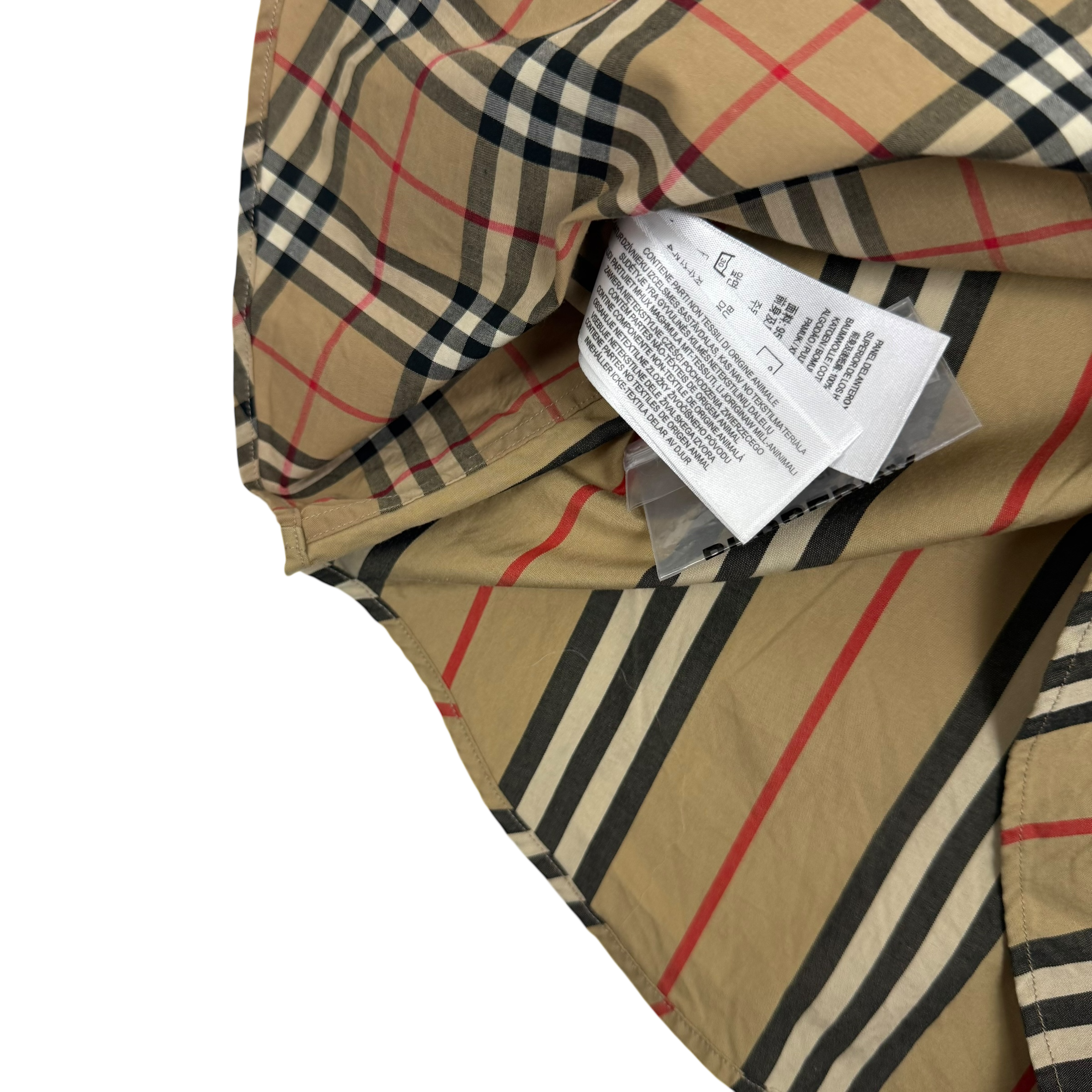 Burberry Patchwork Nova Check Long Sleeve Shirt (Size L)