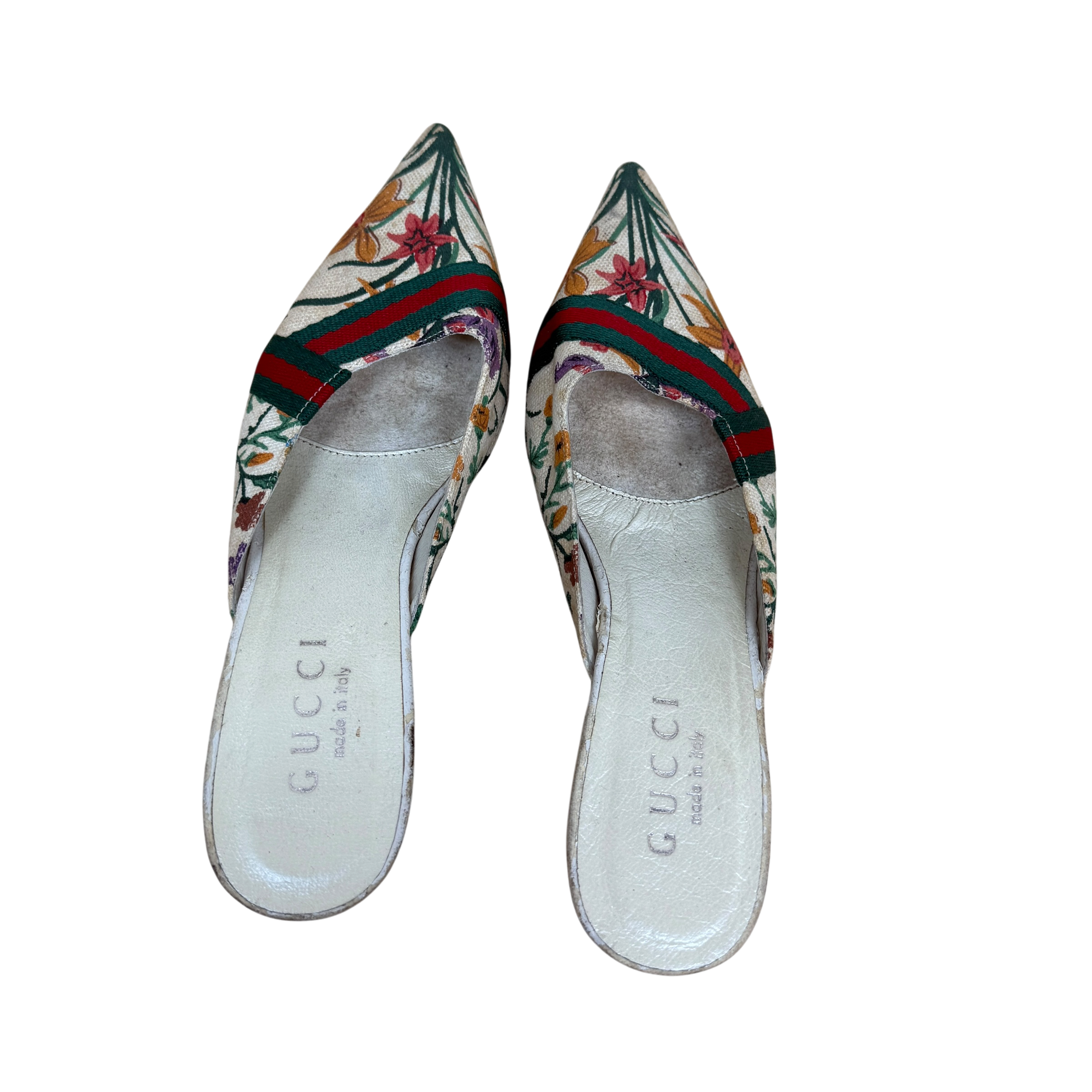 Gucci Floral Kitten Heels (As Is) Size EU35)
