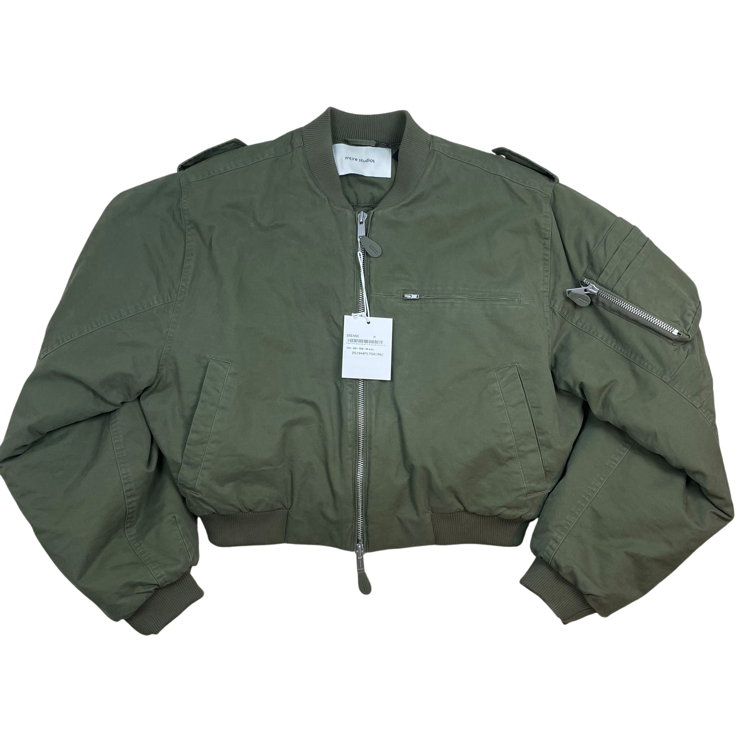 Entire Studios SS25 A-4 Bomber Jacket Khaki Green (Size M)