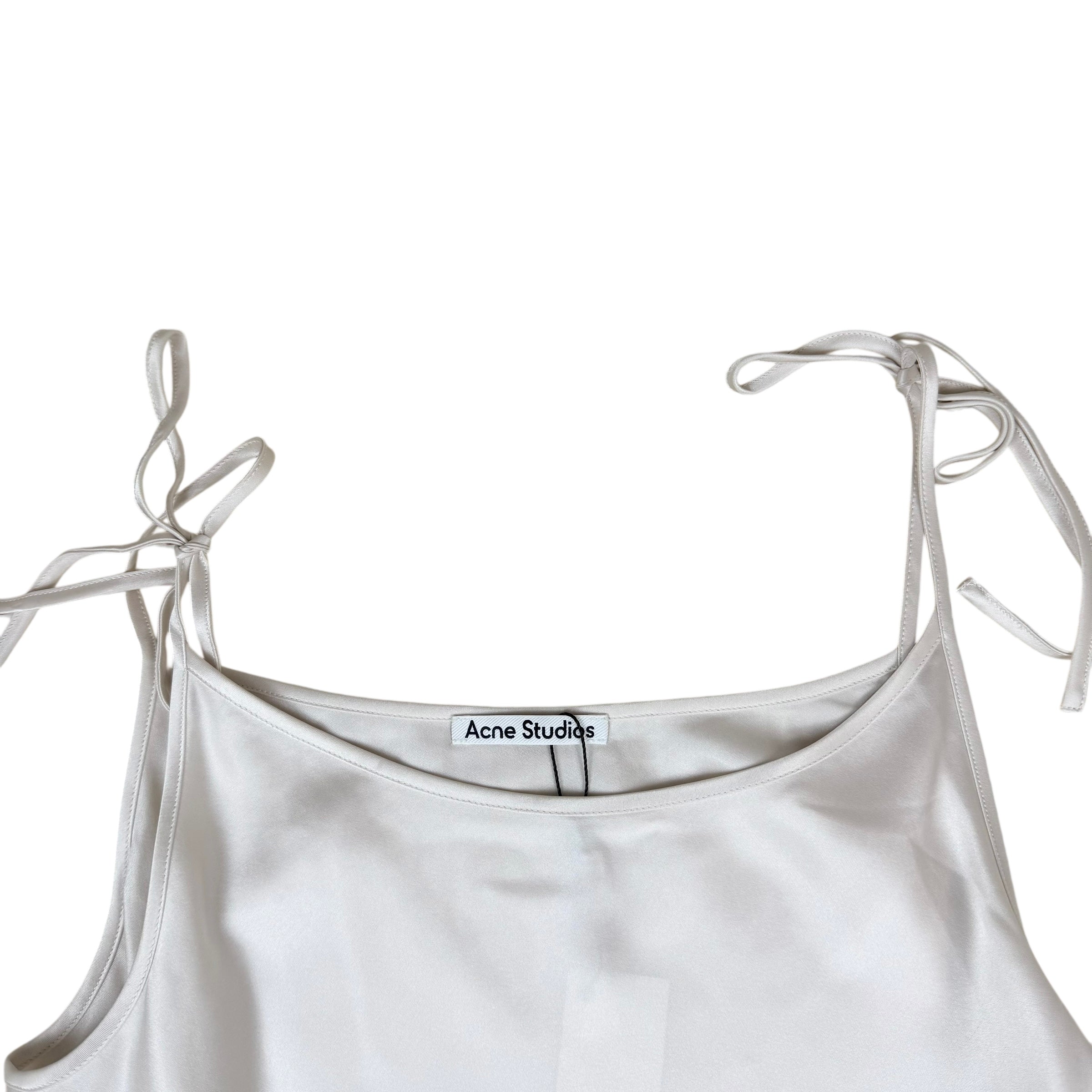 Acne Studios White Satin Tie Top (Size 38)