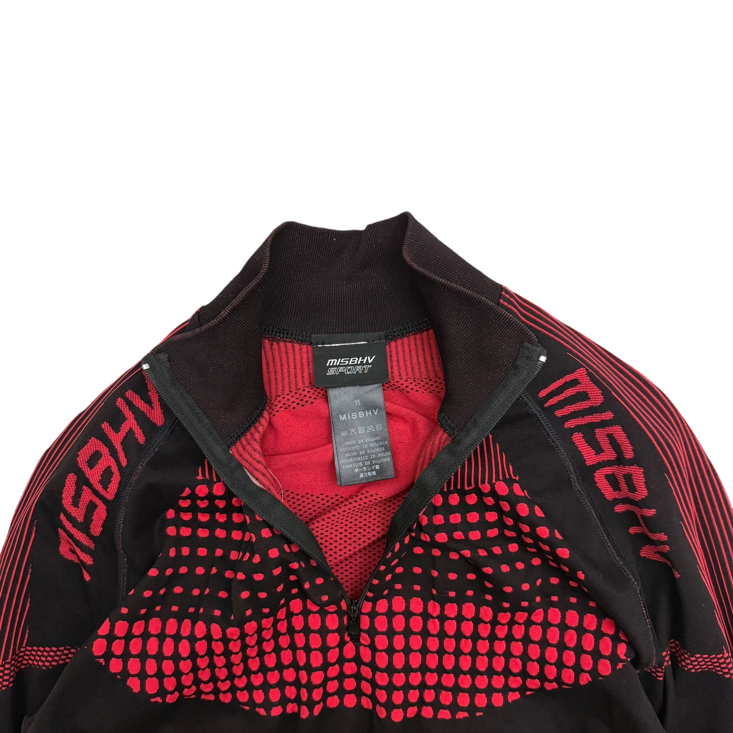 MISBHV Sport Active Quarter-Zip Longsleeve Top Red/Black (Fits M-XL)
