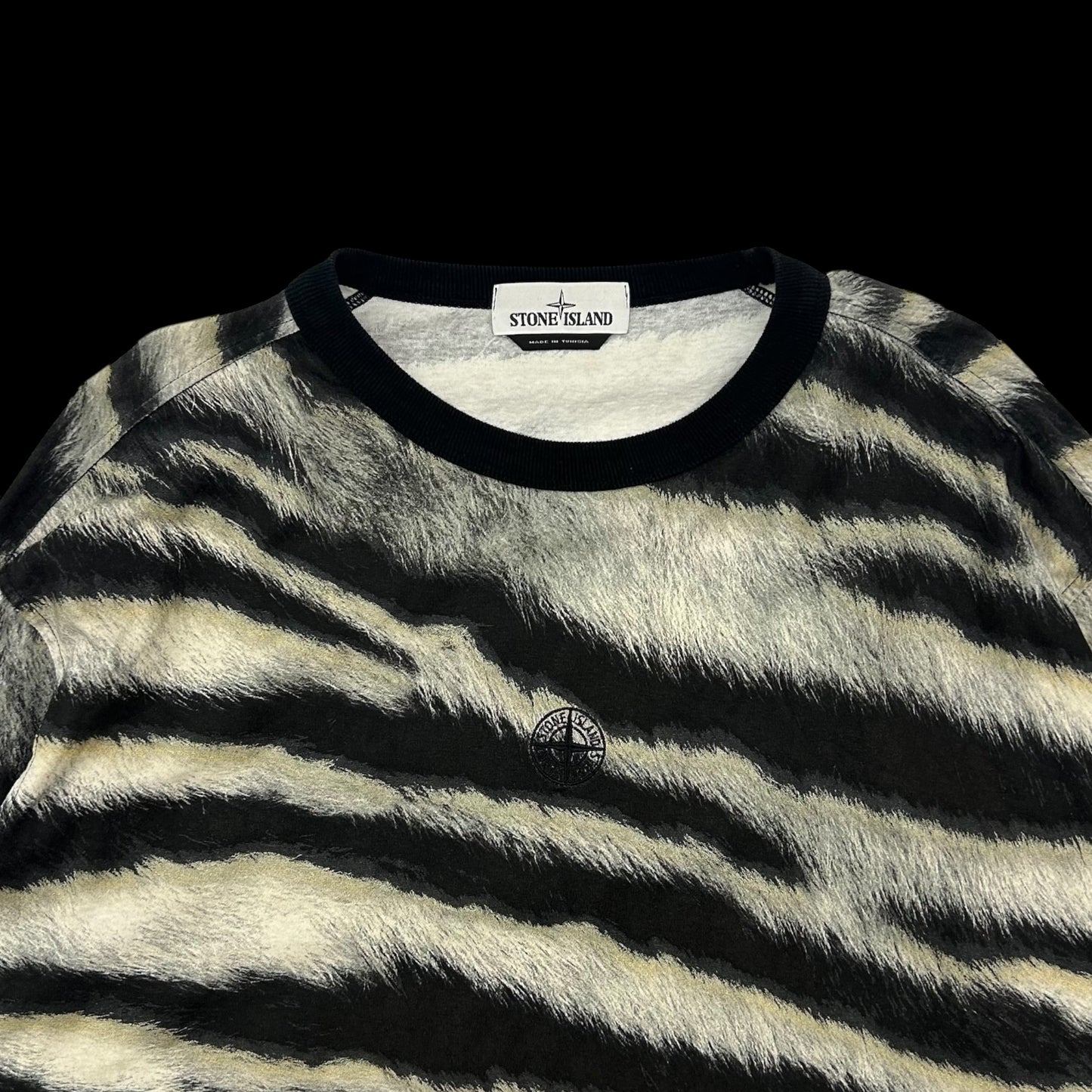 Stone Island Zebra Print Long Sleeve T-Shirt (Fits XL)