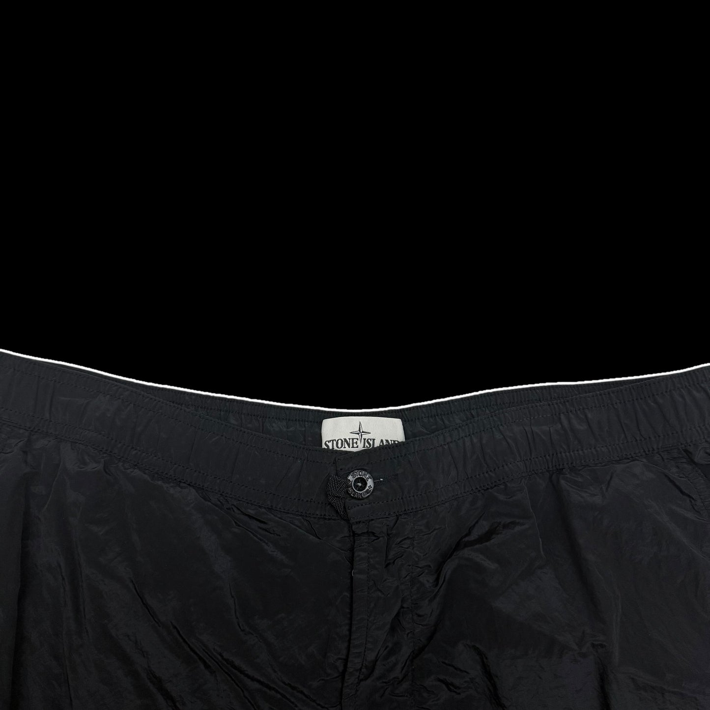 Stone Island Logo Patch Nylon Metal Shorts Black (Size XL)