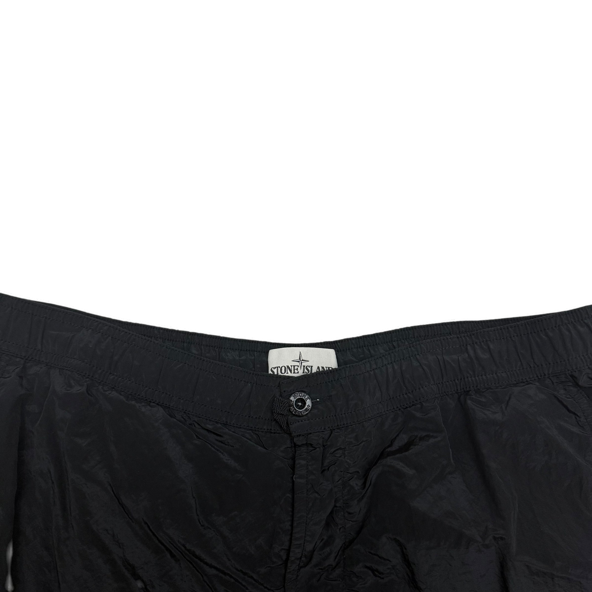 Stone Island Logo Patch Nylon Metal Shorts Black (Size XL)