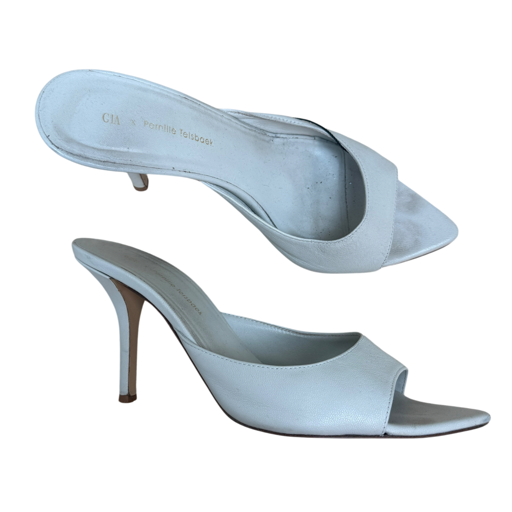 Gia X Pernille Teisbaek Perni 04 Leather Heels Shell (Size EU37.5)