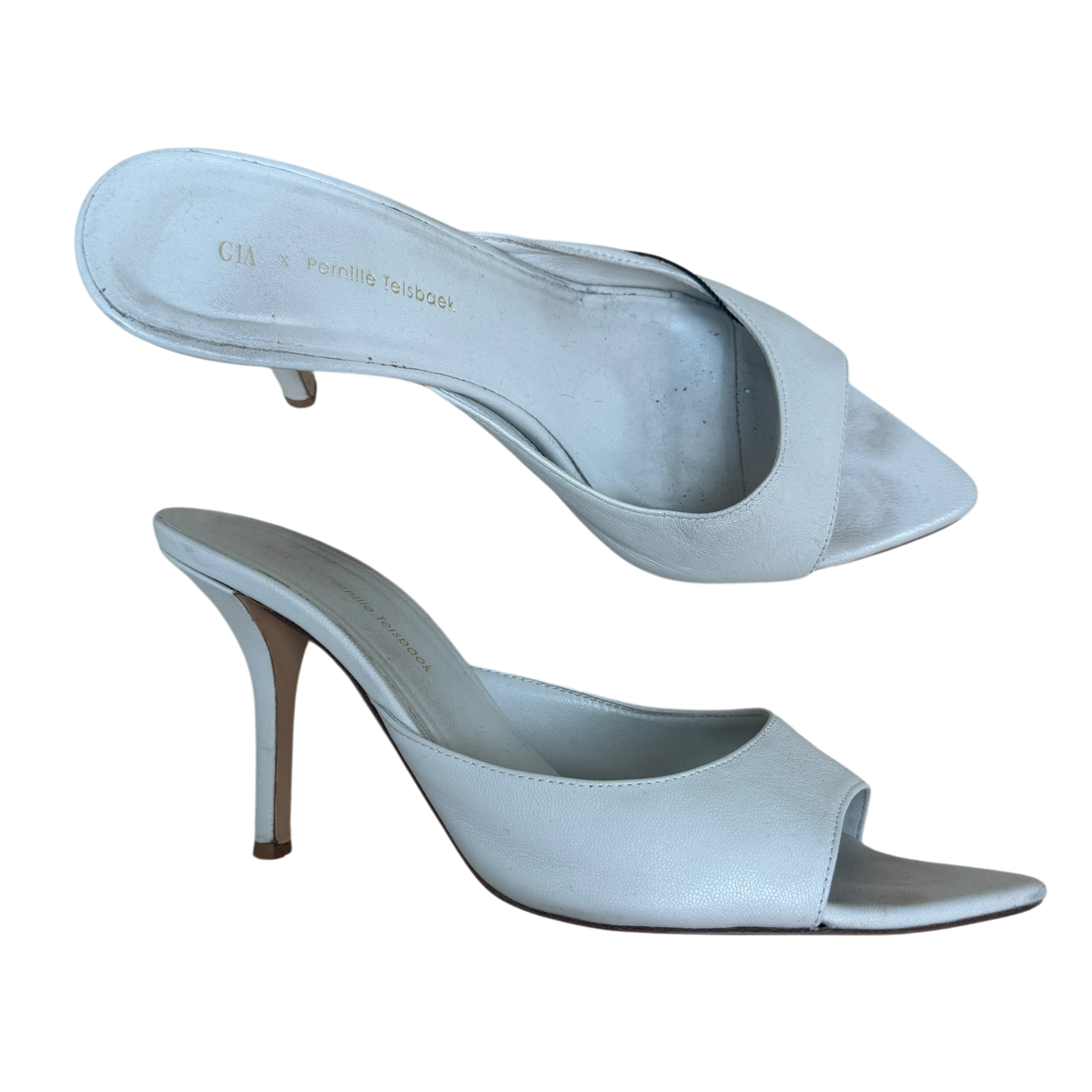 Gia X Pernille Teisbaek Perni 04 Leather Heels Shell (Size EU37.5)