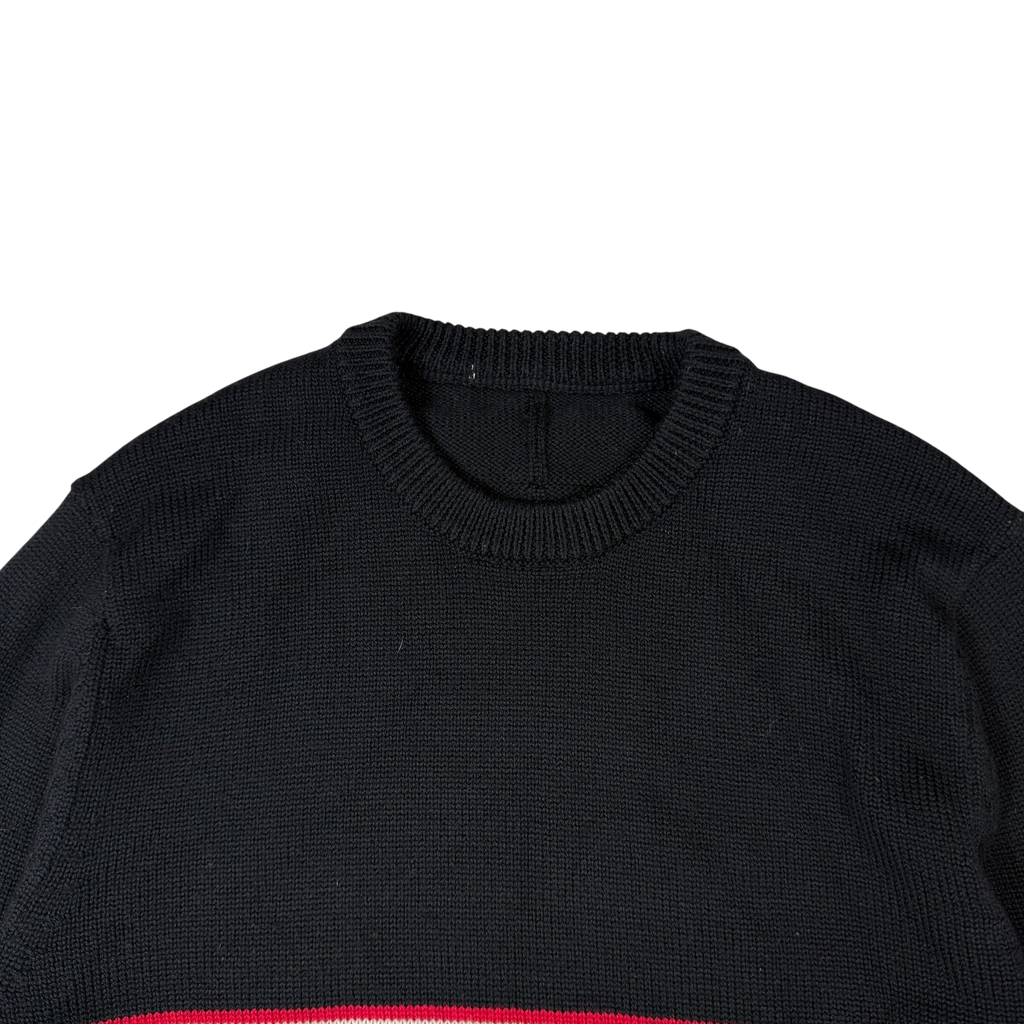 Givenchy AW18 Logo-Intarsia Pure Wool Knit Sweatshirt Black (Size L)