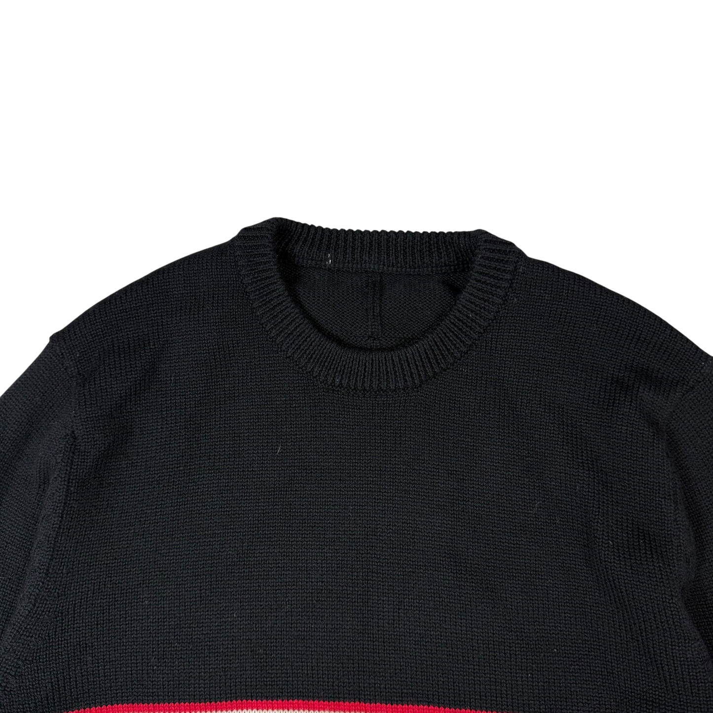 Givenchy AW18 Logo-Intarsia Pure Wool Knit Sweatshirt Black (Size L)