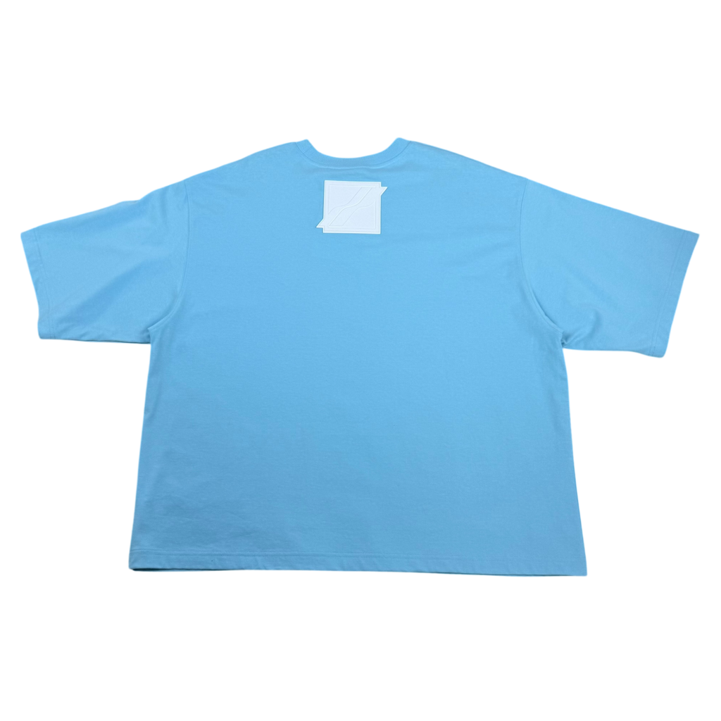 We11done Back Logo Oversized Heavy T-Shirt Sky Blue (Fits L-XL)