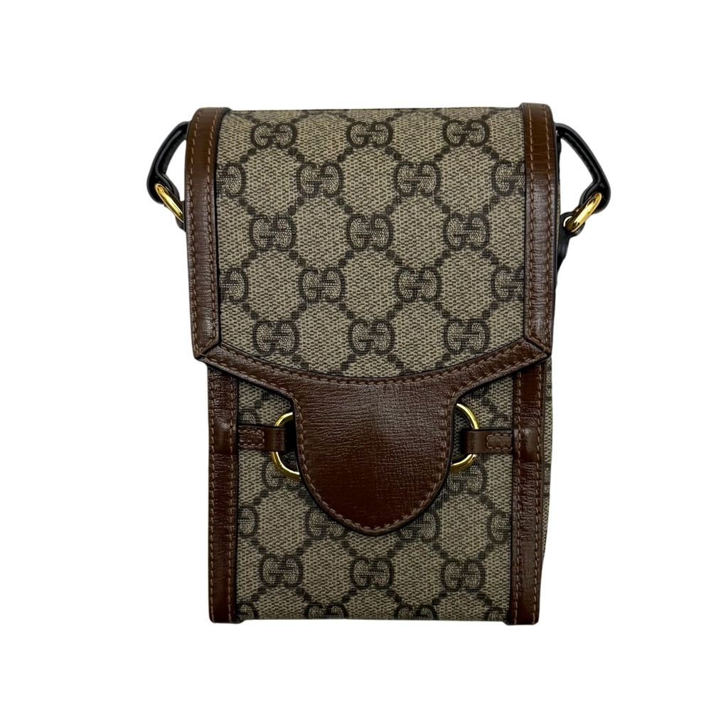 Gucci Horsebit 1955 Mini Leather Shoulder Bag Beige/Brown