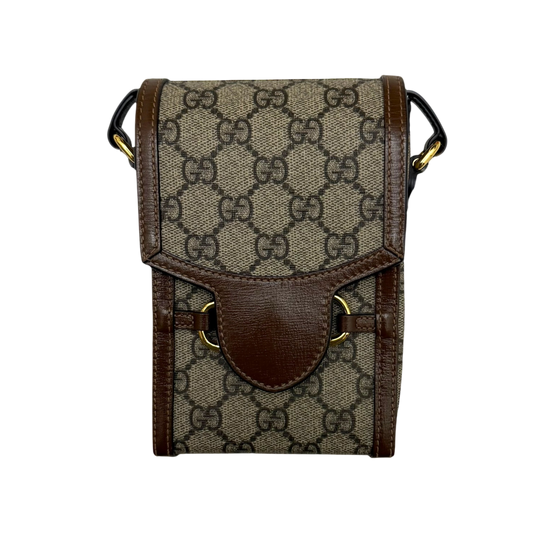 Gucci Horsebit 1955 Mini Leather Shoulder Bag Beige/Brown