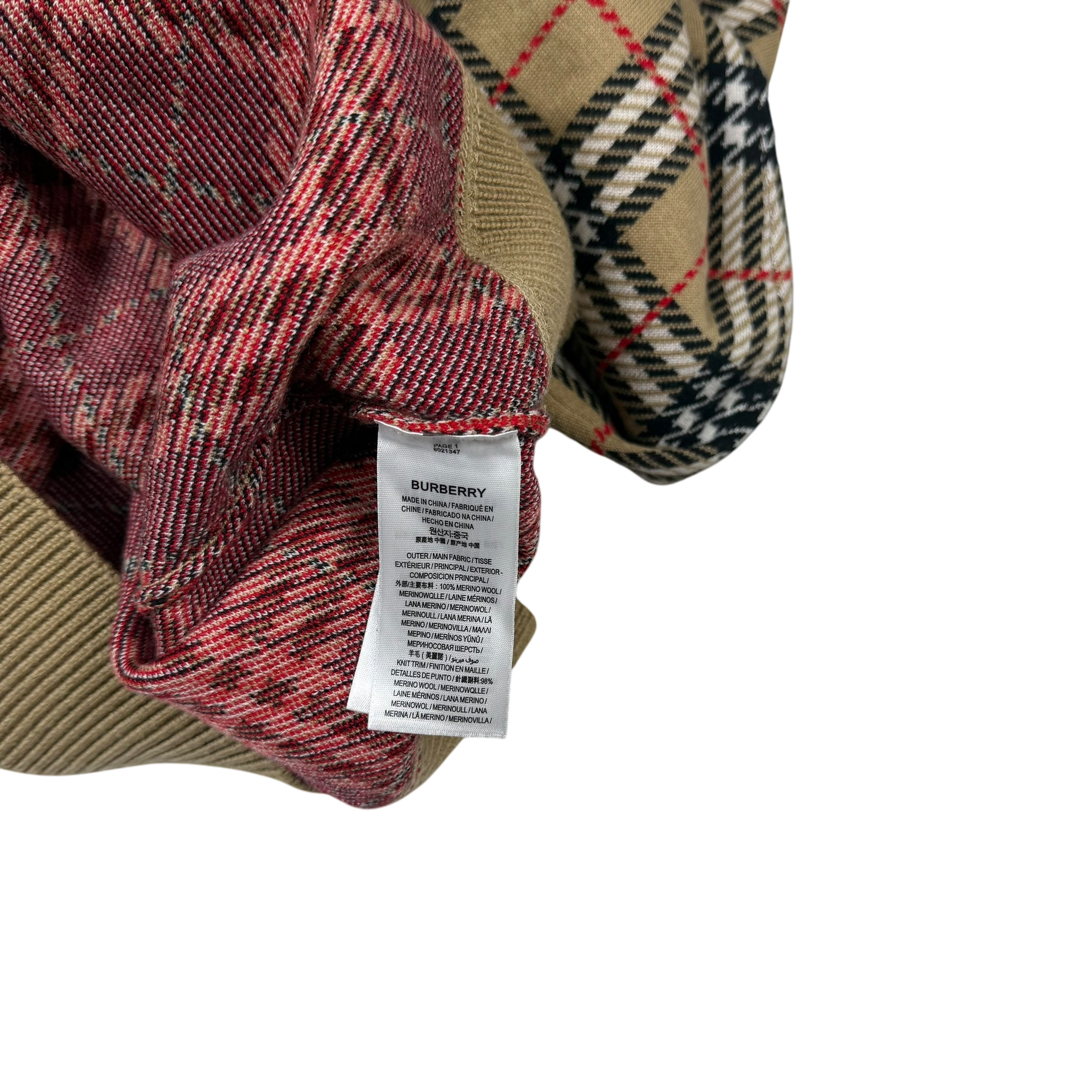 Burberry FW19 Nova Check Fletcher Sweatshirt Beige (Size L)