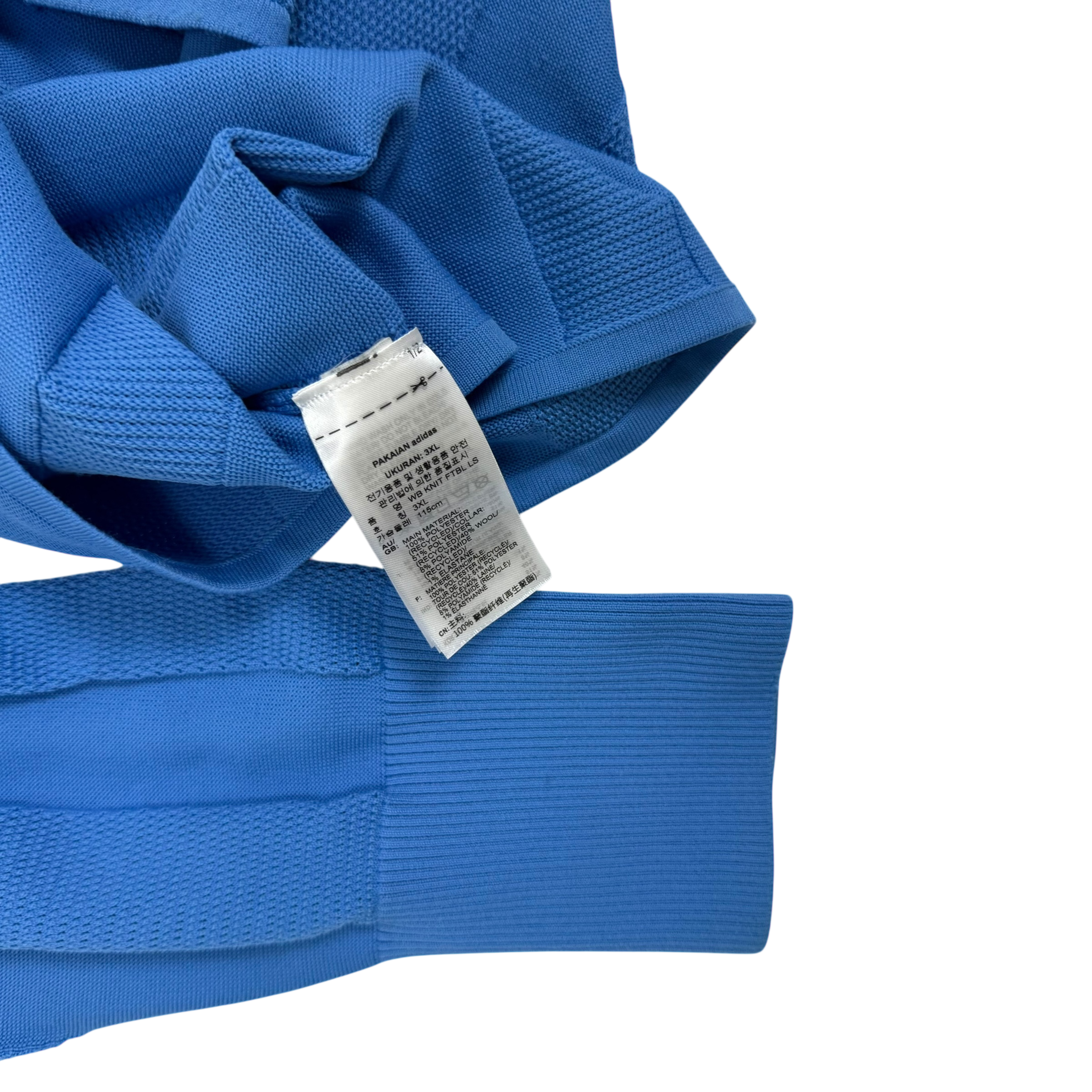 Wales Bonner x Adidas Knit Long Sleeve Football Shirt Blue / Cream (Size XL)