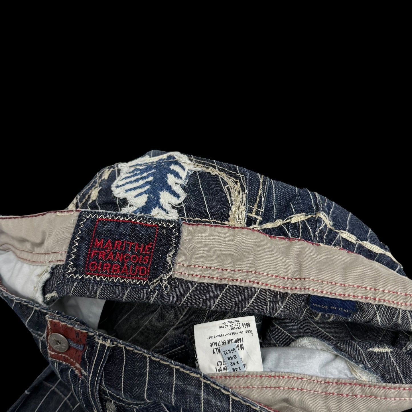 Marithé François Girbaud 2000s Pinstripe Jeans (Fits 32”)