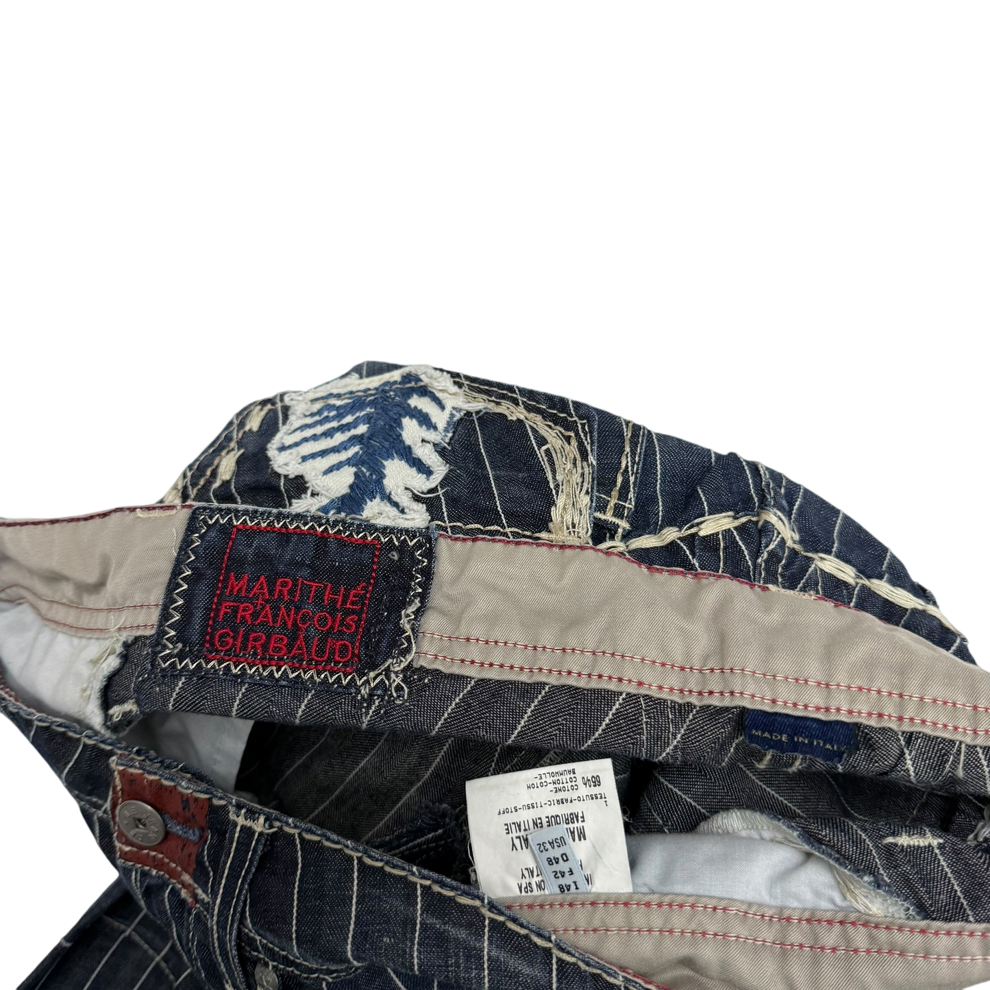 Marithé François Girbaud 2000s Pinstripe Jeans (Fits 32”)