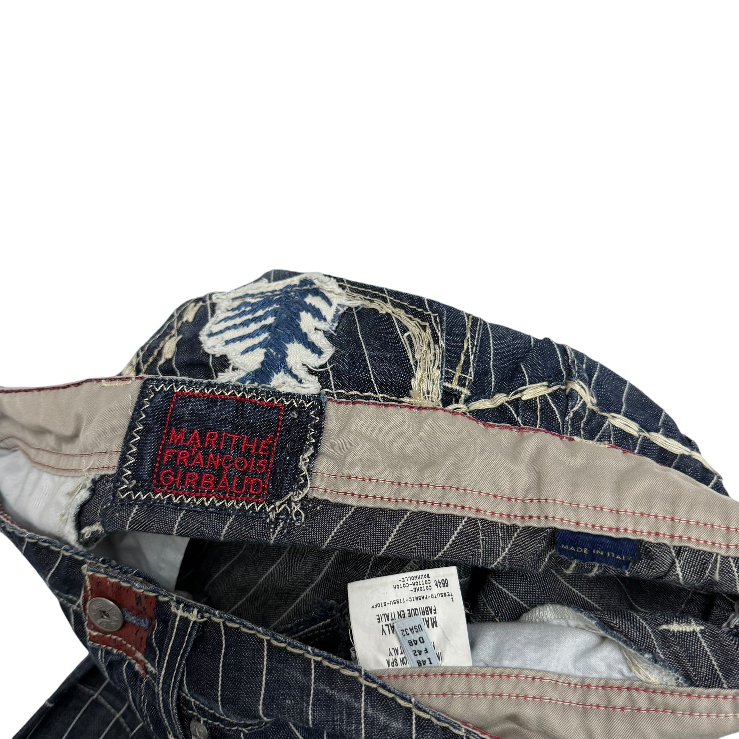 Marithé François Girbaud 2000s Pinstripe Jeans (Fits 32”)