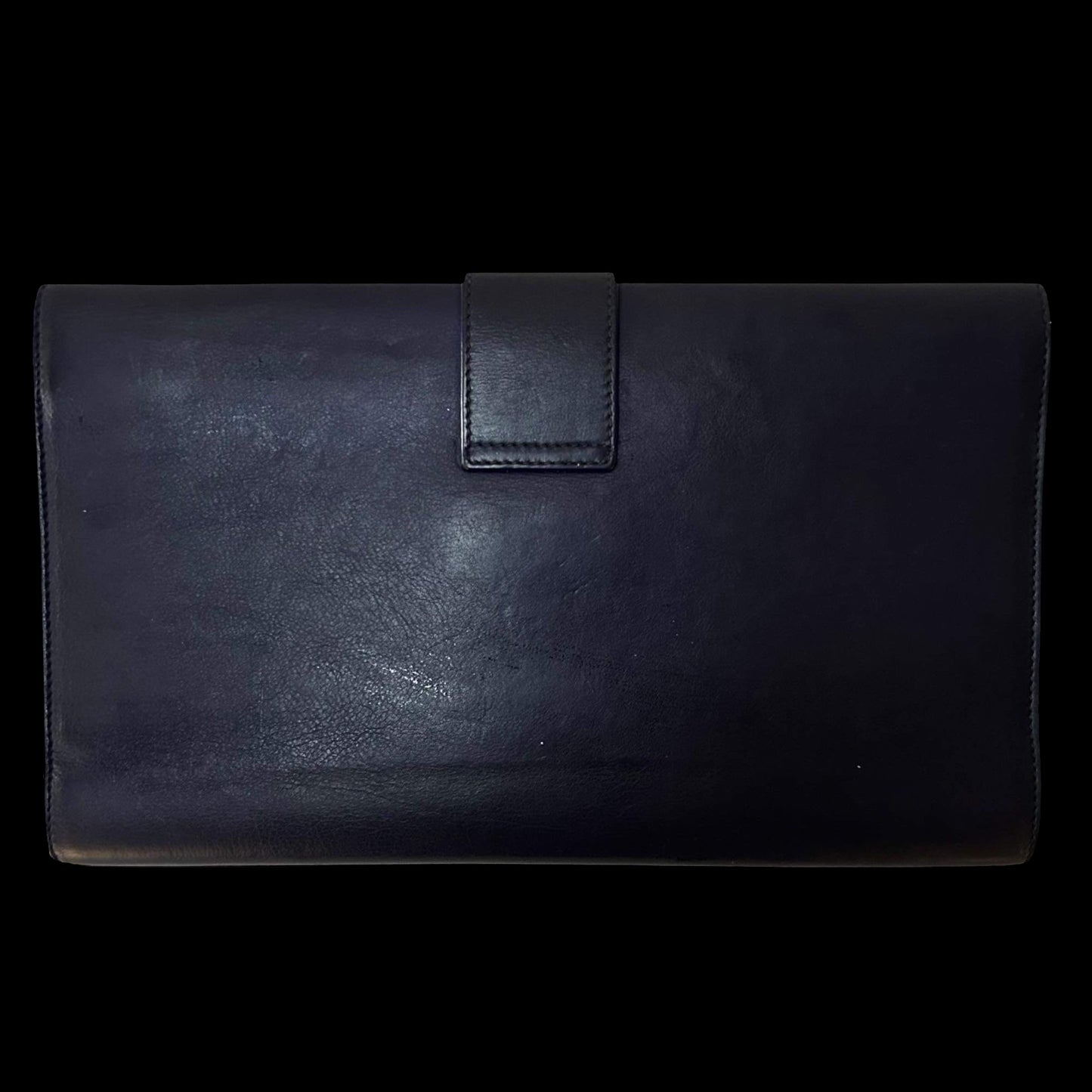 Vintage Yves Saint Laurent Leather Y-Ligne Chyc Clutch Navy